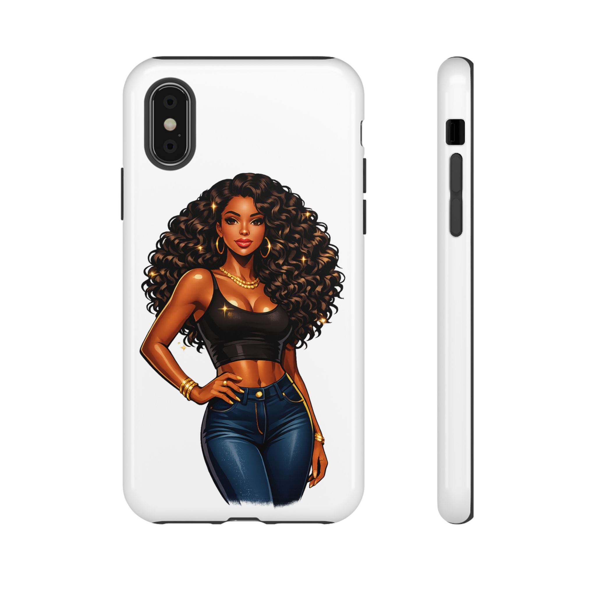 Pretty Rich Bitch by PRB Curly Hair Phone Case by Printify