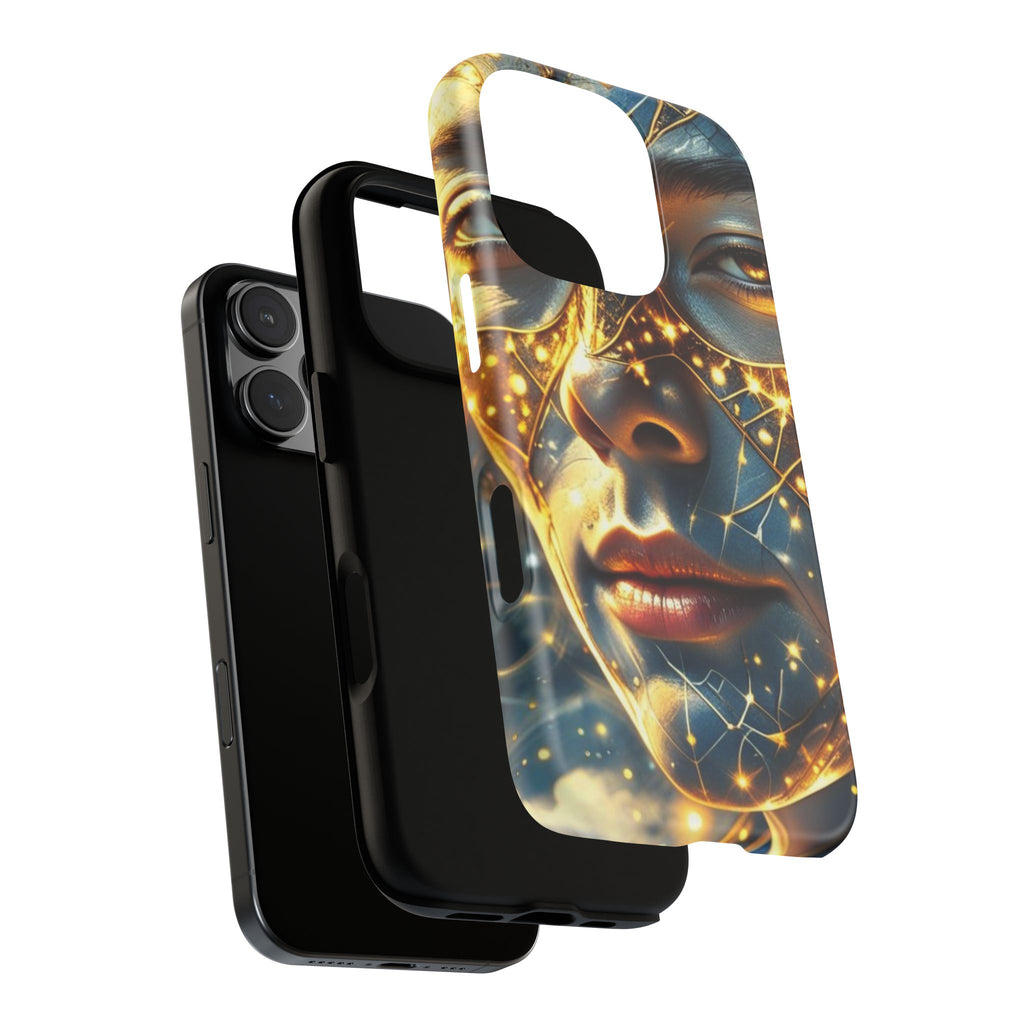PRB Galactic Portrait Tough Case | Cosmic Face Phone Case, Starry Nebula Design by Printify