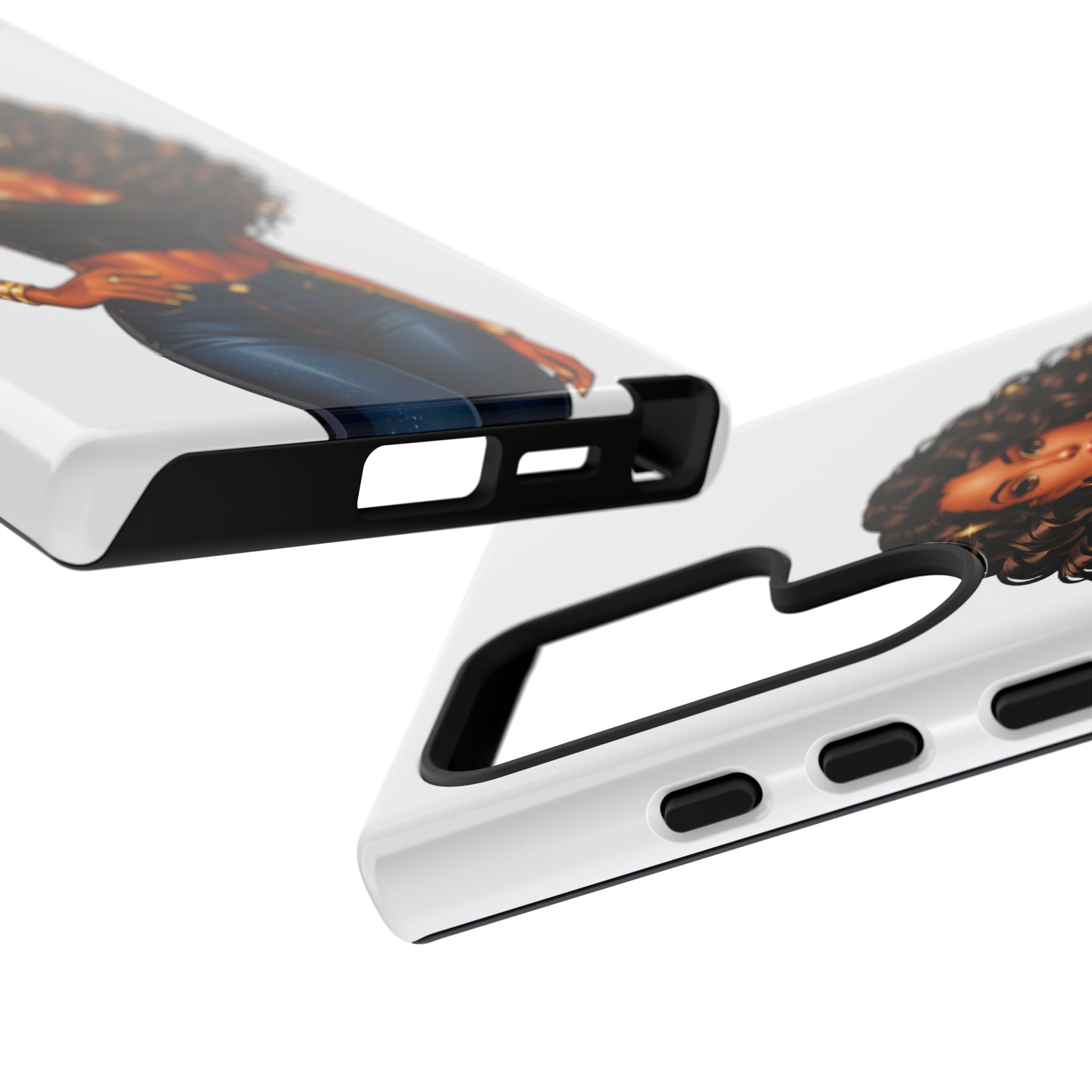 Pretty Rich Bitch by PRB Curly Hair Phone Case by Power Runs Black
