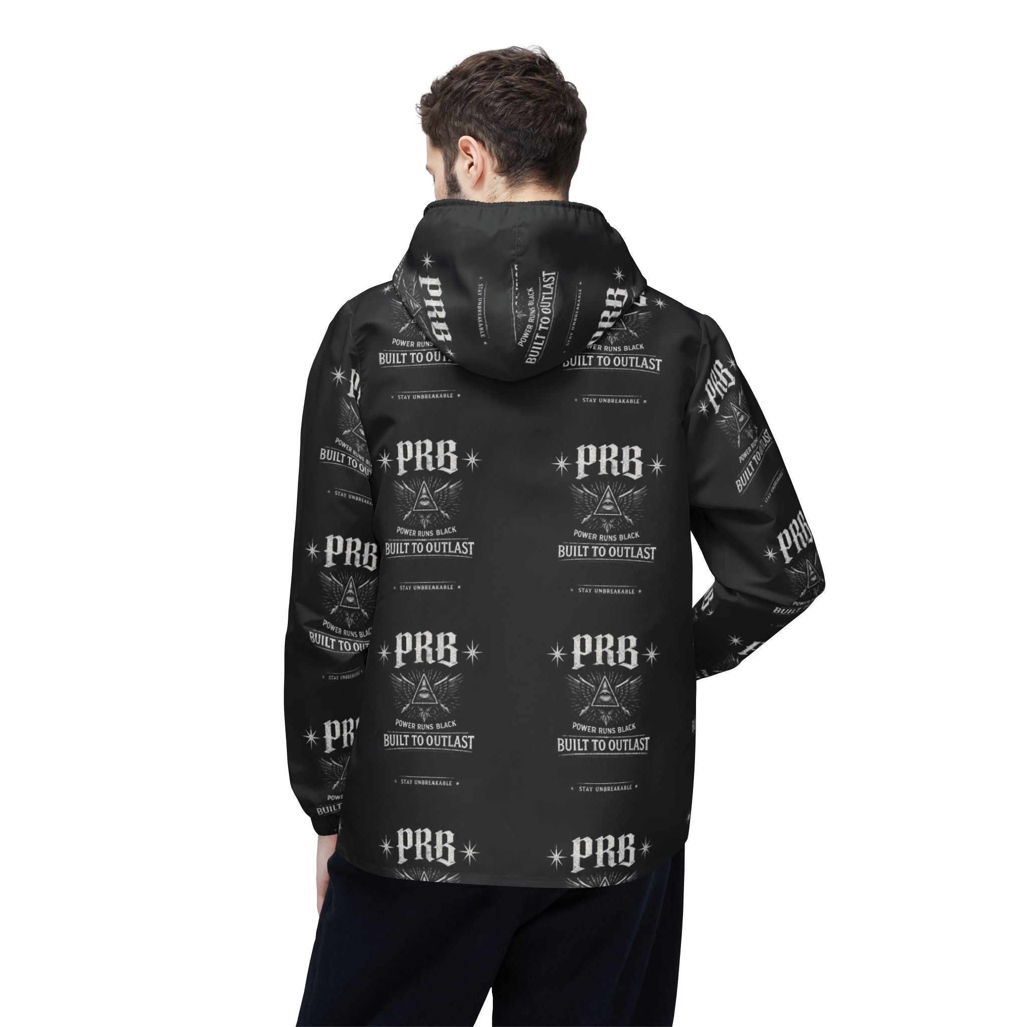 PRB 'Built to Outlast' Windbreaker Jacket by Power Runs Black