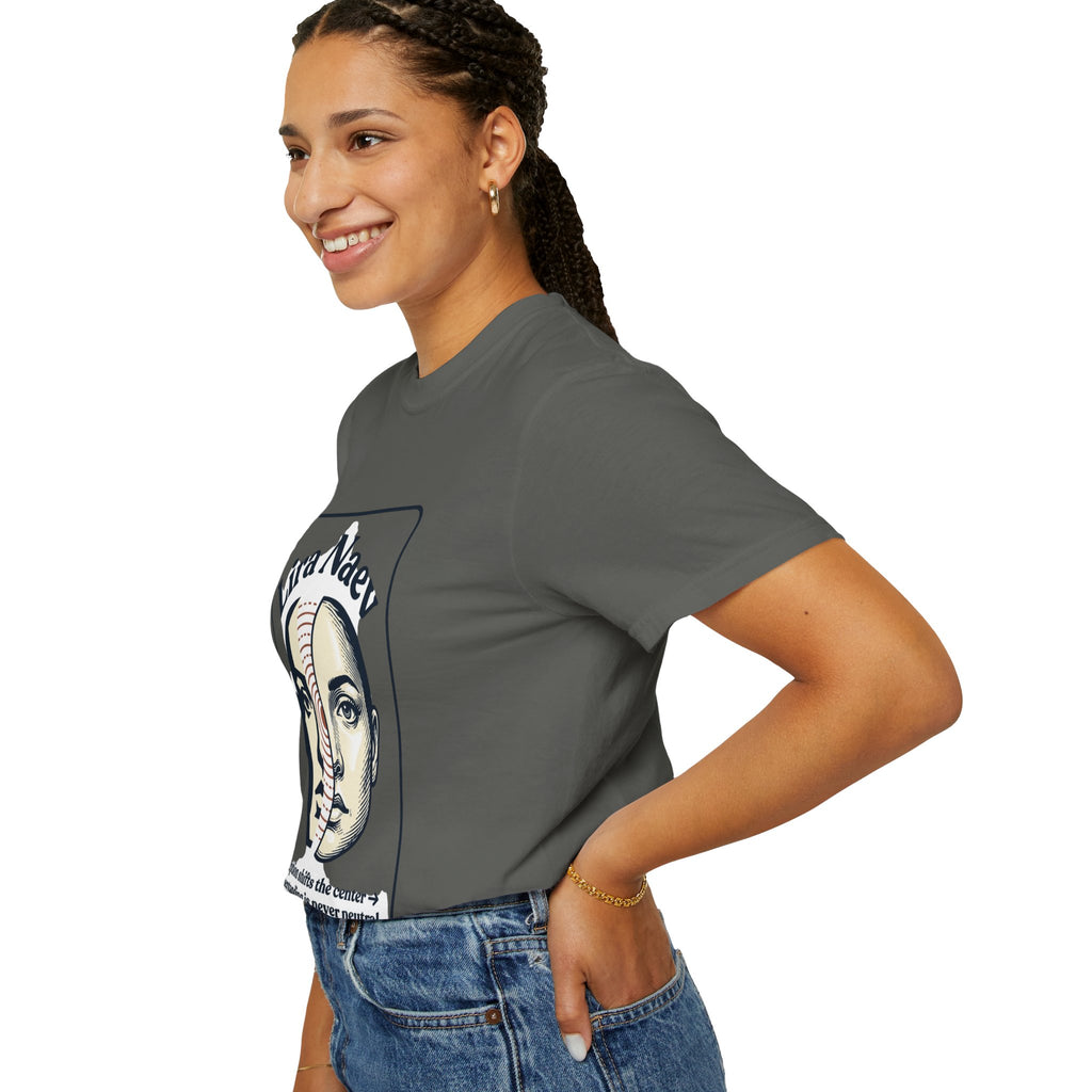 Power Runs Black PRB Lira Naev Split-Face Graphic T-Shirt — “Perception shifts the center” Statement Tee by Power Runs Black
