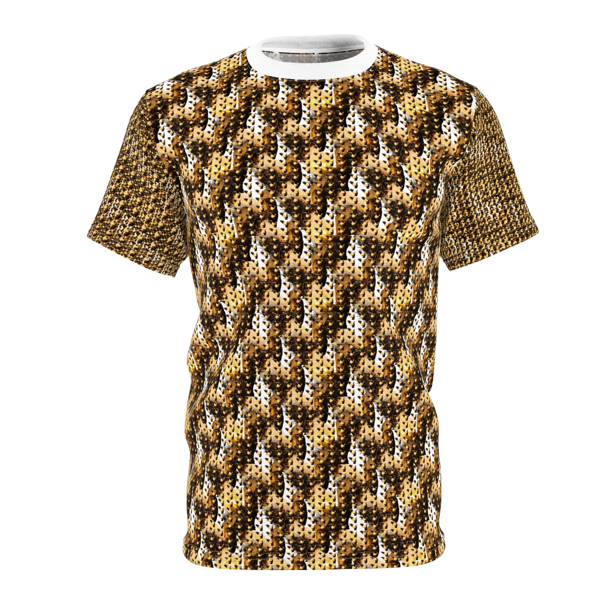PRB Knit Texture All-Over Print Tee | Cozy Brown Herringbone Pattern by Power Runs Black