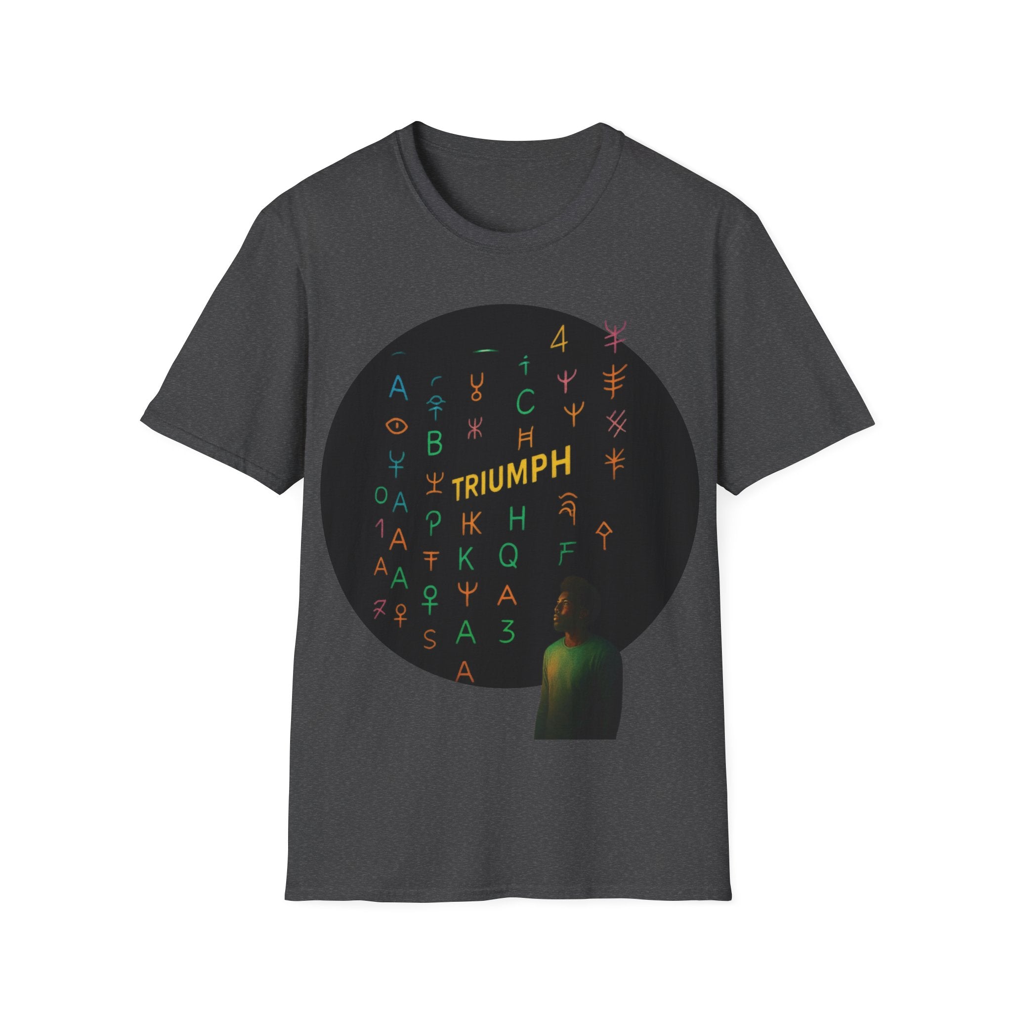 PRB Triumph Afro Hair Silhouette T-Shirt | Black Hair Alphabet Design by Printify