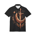 PRB Crescent Sword Emblem Polo Shirt | Ornate Crescent Moon and Blade Design by Power Runs Black