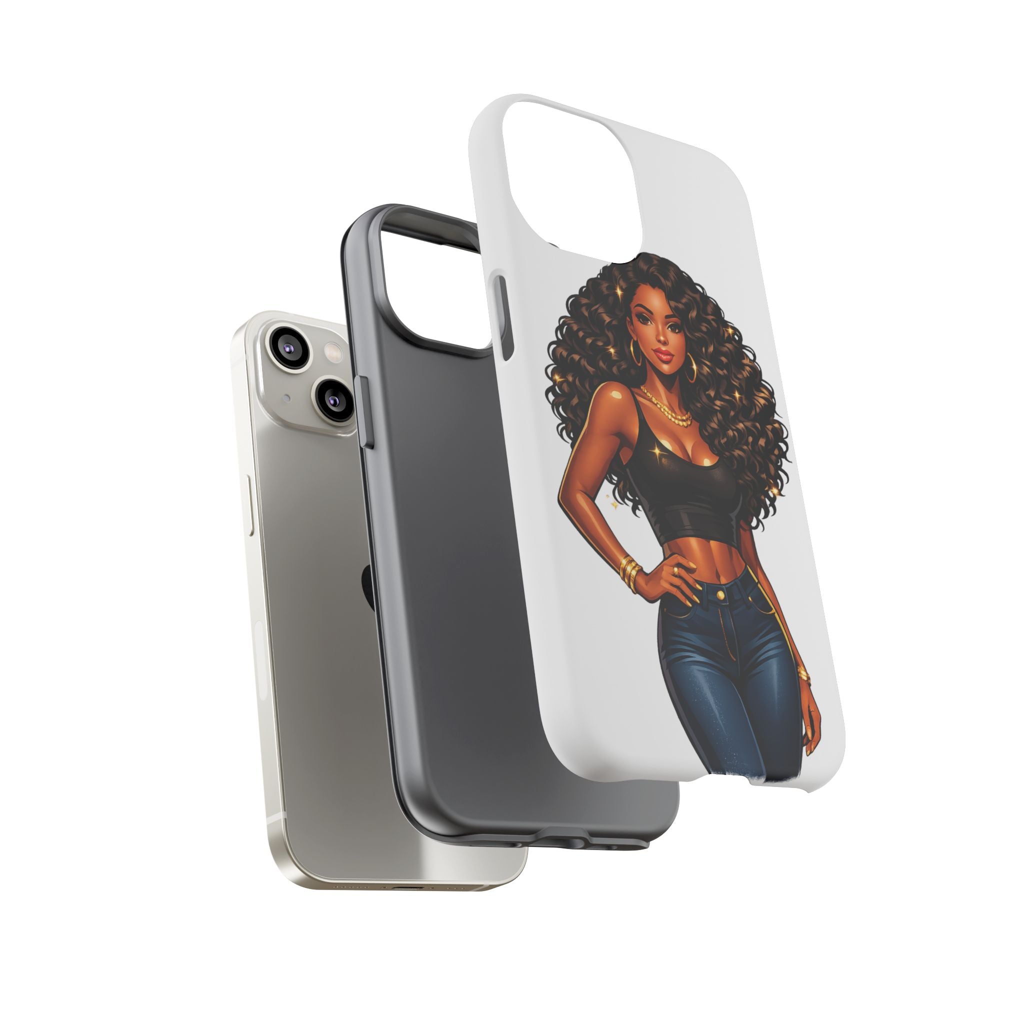 Pretty Rich Bitch by PRB Curly Hair Phone Case by Printify