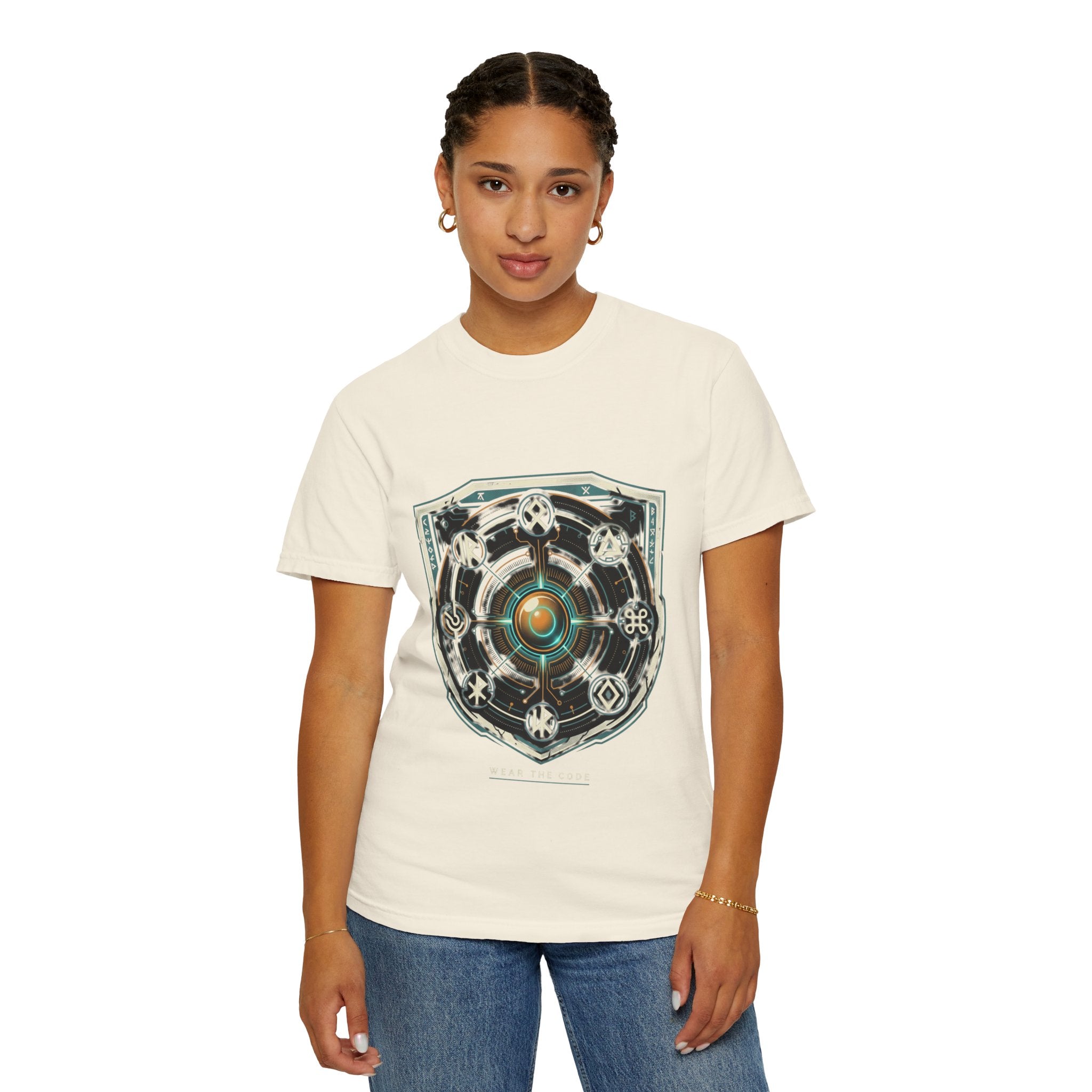 Power Runs Black PRB "Wear The Code" Mystic Shield T-Shirt — Geometric Sigil Graphic Tee by Power Runs Black