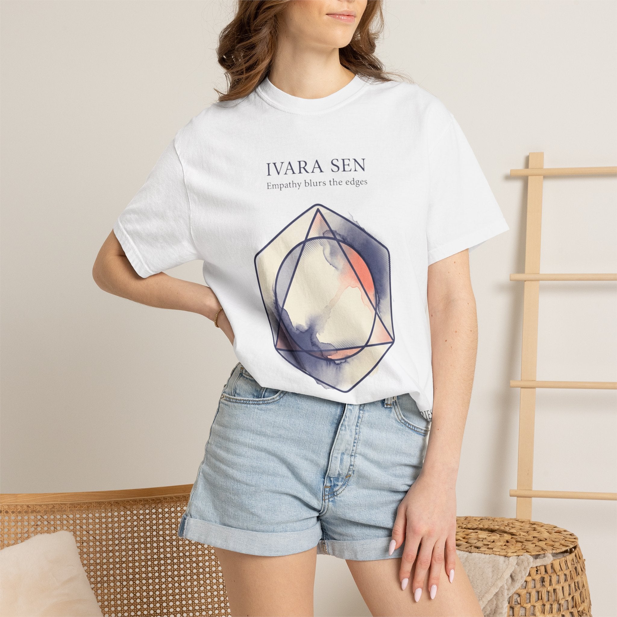 Power Runs Black PRB Abstract Geometric Tee — “Ivara Sen: Feeling Dissolves Boundaries” by Power Runs Black