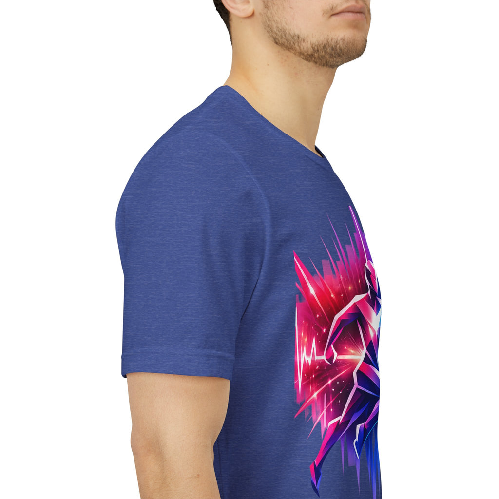 Power Runs Black PRB Running Pulse Graphic Tee — Neon Runner Heartbeat Sports T‑Shirt by Power Runs Black