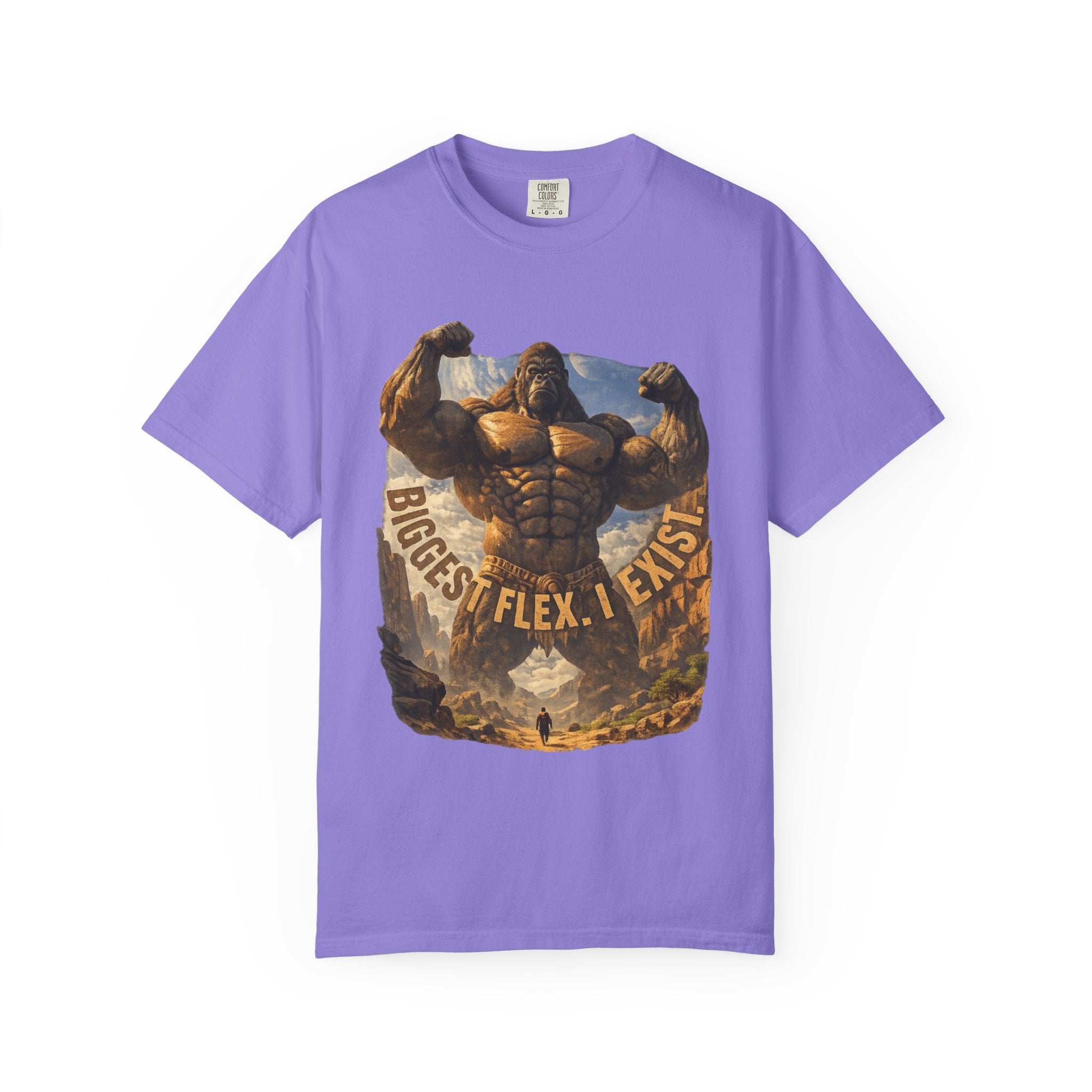 PRB Biggest Flex I Exist T-Shirt — Funny Muscle Gorilla Graphic Tee by Power Runs Black