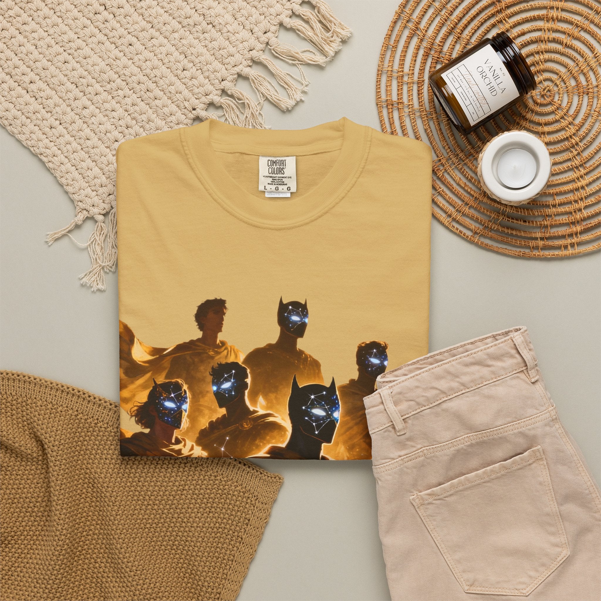 PRB Cosmic Heroes Graphic Tee (Golden Cloaks & Starry Faces) by Power Runs Black