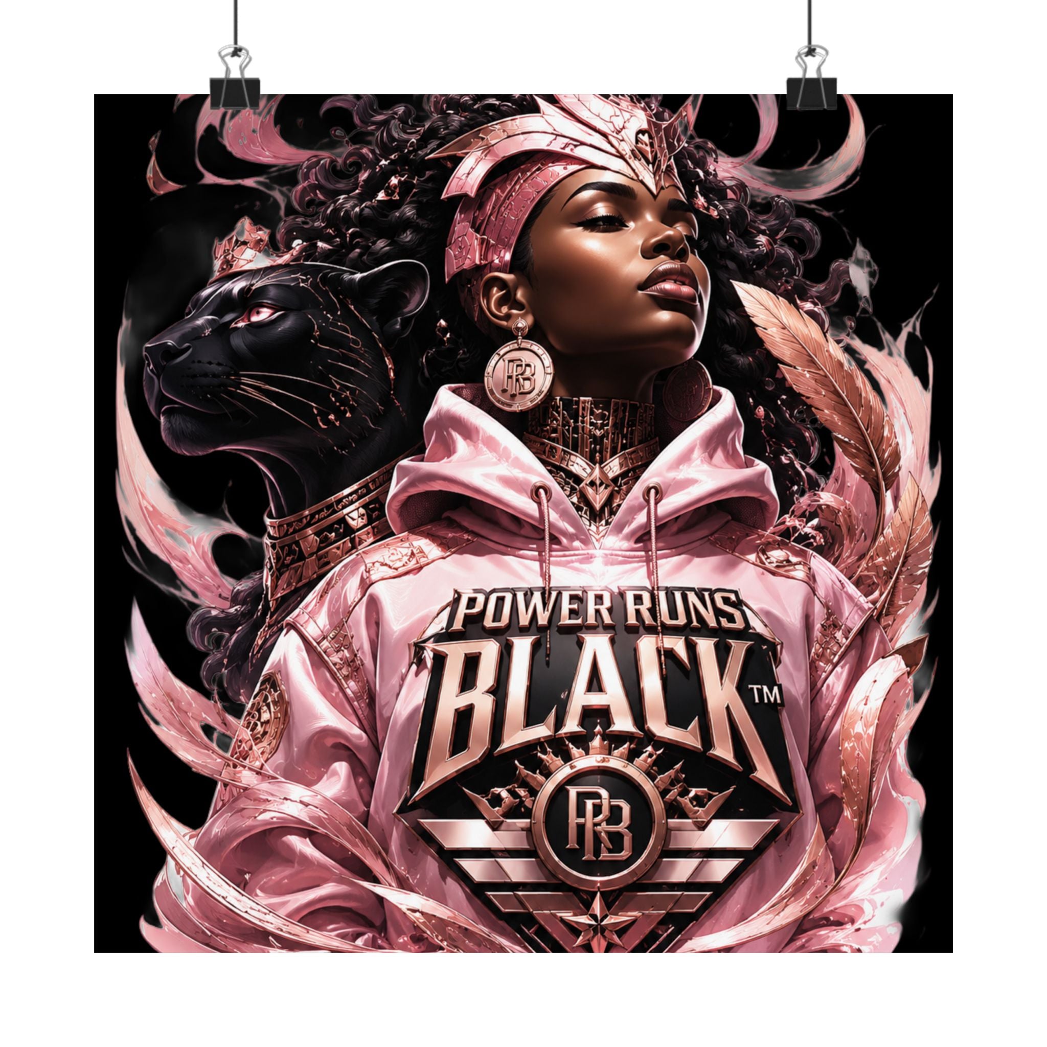 Power Runs Black Matte Poster — "Power Runs Black" Afrocentric Art Print by Power Runs Black