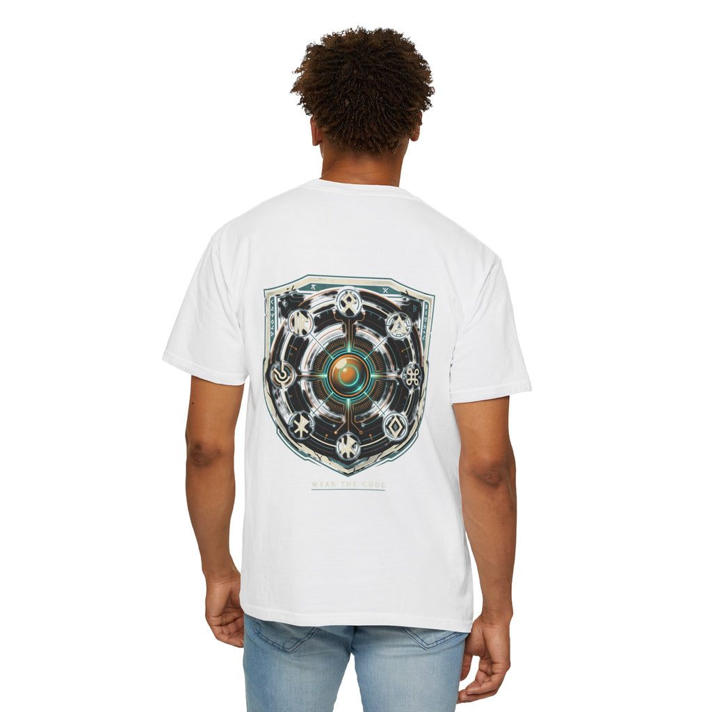 Power Runs Black PRB "Wear The Code" Mystic Shield T-Shirt — Geometric Sigil Graphic Tee by Printify