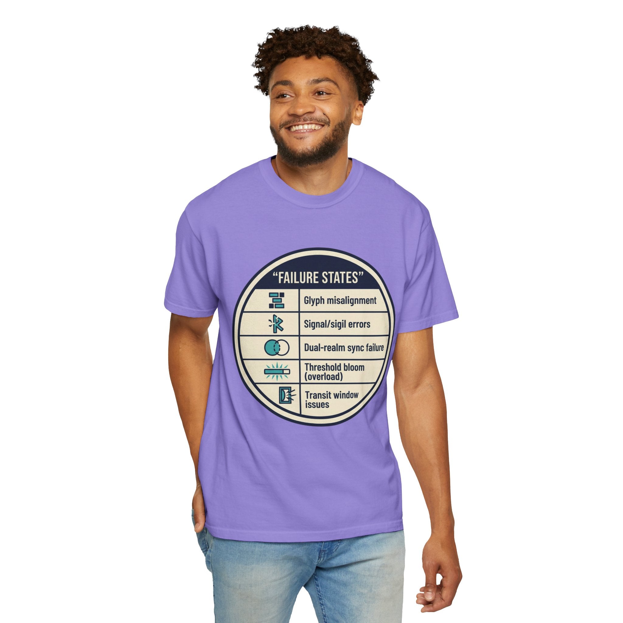 Power Runs Black PRB Failure States T-Shirt — Sci‑Fi Status Badge Graphic Tee by Printify