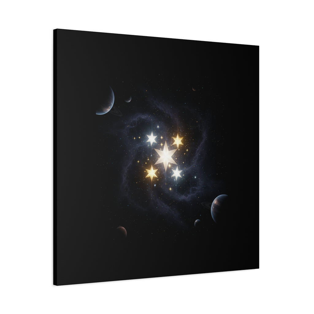 Power Runs Black PRB Glowing Star Constellation Canvas by Power Runs Black