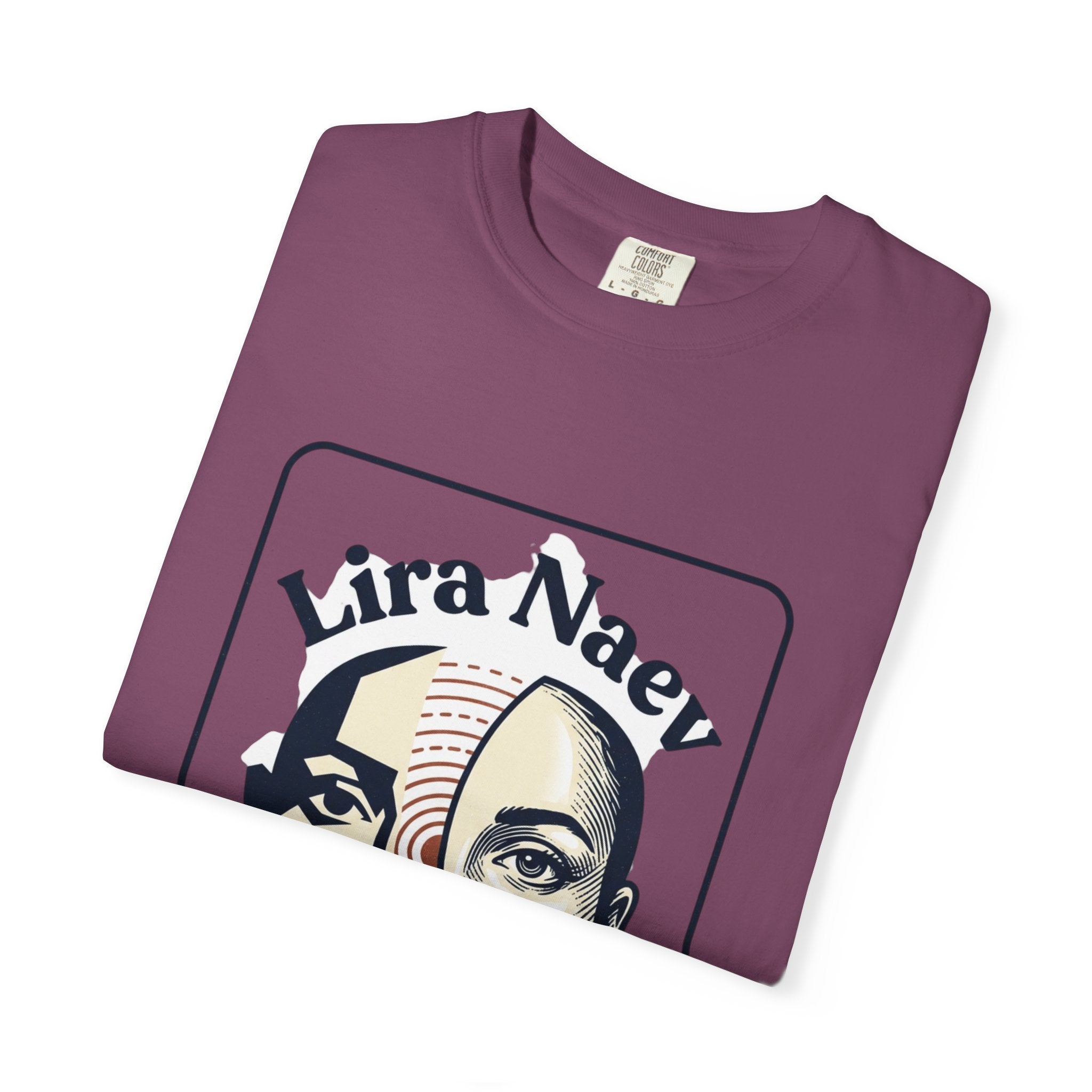 Power Runs Black PRB Lira Naev Split-Face Graphic T-Shirt — “Perception shifts the center” Statement Tee by Printify