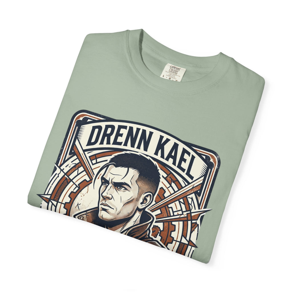 Power Runs Black PRB Drenn Kael Portrait T-Shirt — "Rebellion Twists the Axis" Graphic Tee by Printify