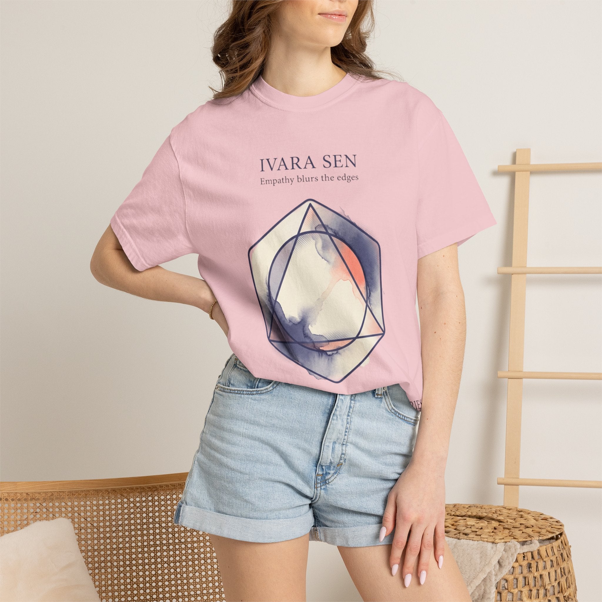 Power Runs Black PRB Abstract Geometric Tee — “Ivara Sen: Feeling Dissolves Boundaries” by Power Runs Black