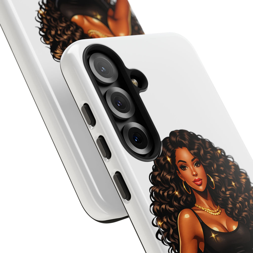 Pretty Rich Bitch by PRB Curly Hair Phone Case by Power Runs Black