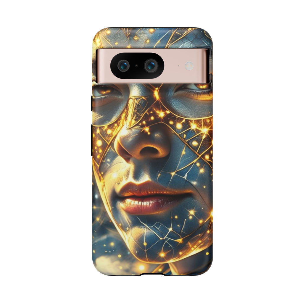 PRB Galactic Portrait Tough Case | Cosmic Face Phone Case, Starry Nebula Design by Power Runs Black