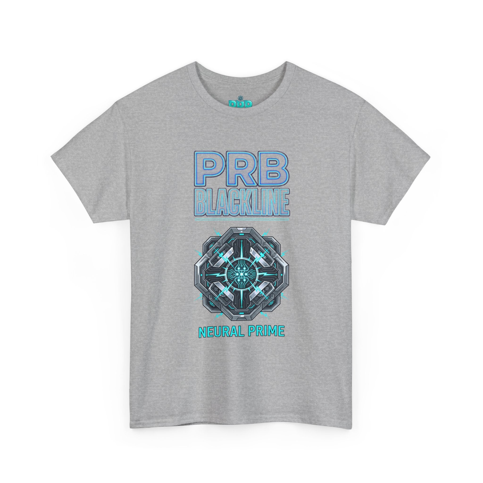 PRB Blackline Neural Prime Tech Tee — Futuristic Sci‑Fi Circuit Graphic T-Shirt by Printify