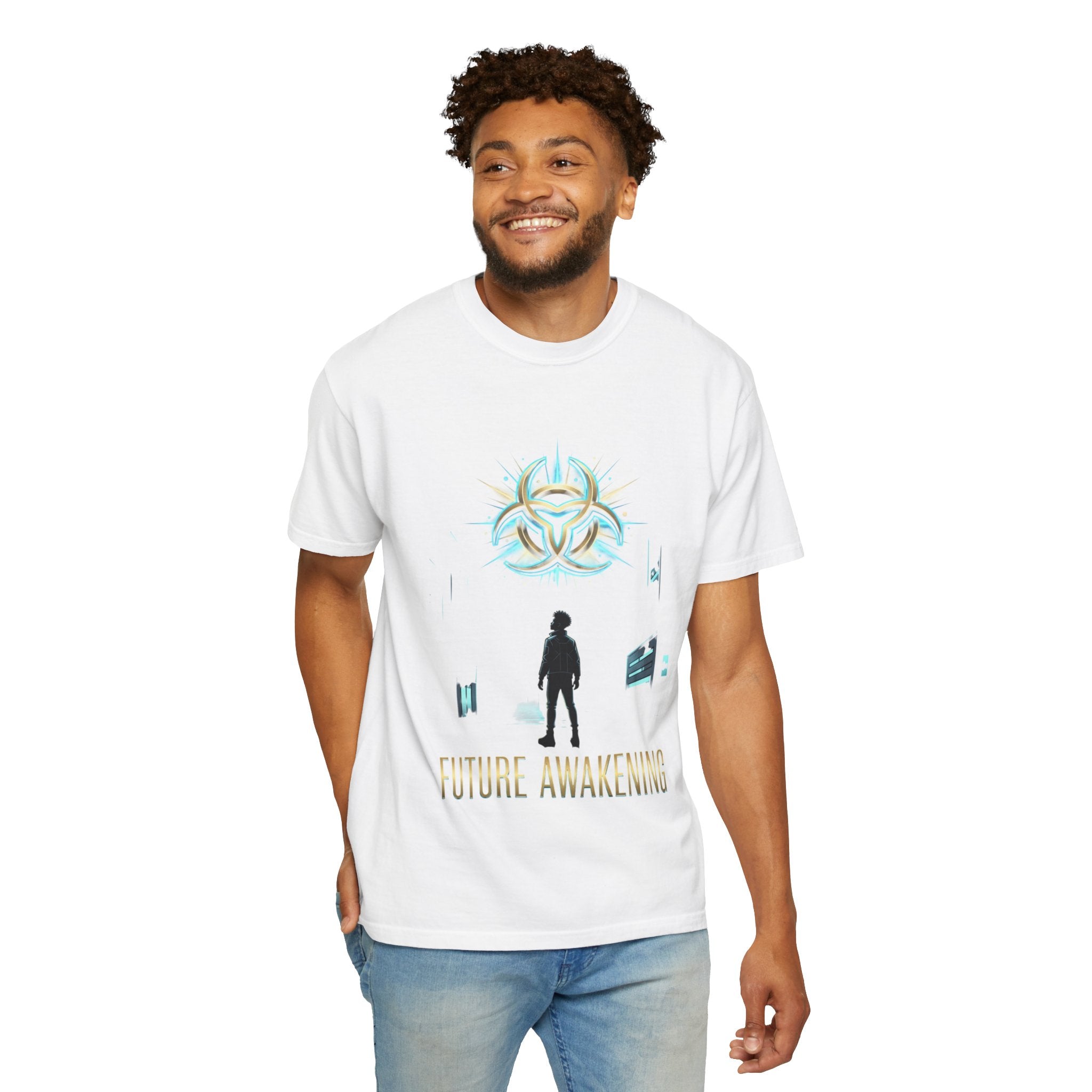 PRB Future Awakening T-Shirt | Sci-Fi Silhouette Graphic Tee by Printify