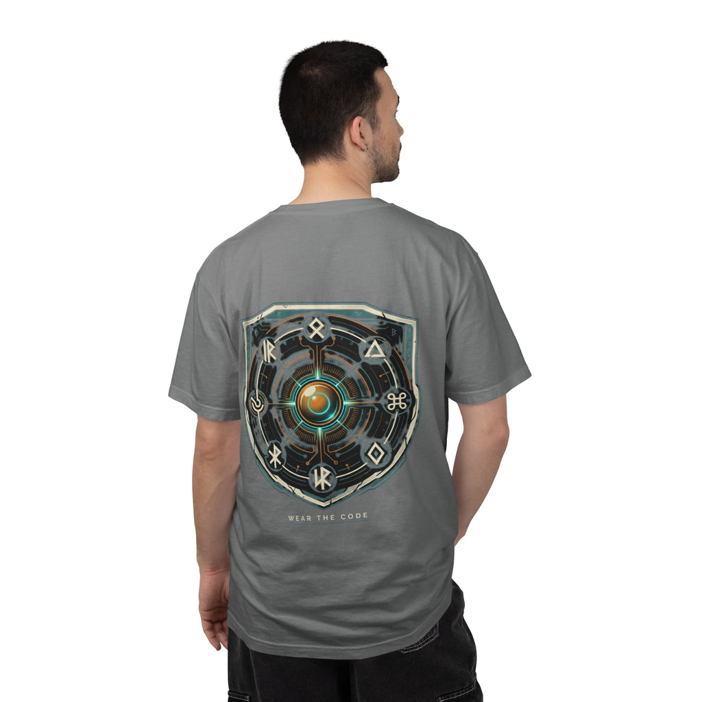 Power Runs Black PRB "Wear The Code" Mystic Shield T-Shirt — Geometric Sigil Graphic Tee by Printify