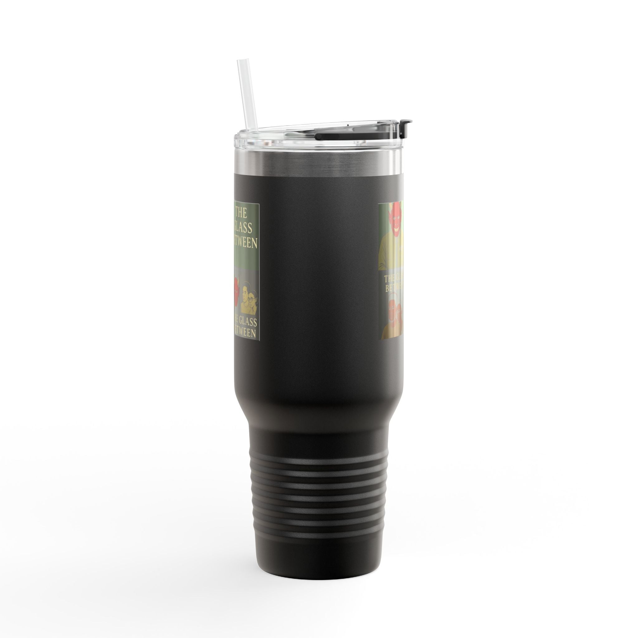 PRB The Glass Between collage travel mug | 40oz insulated tumbler by Power Runs Black