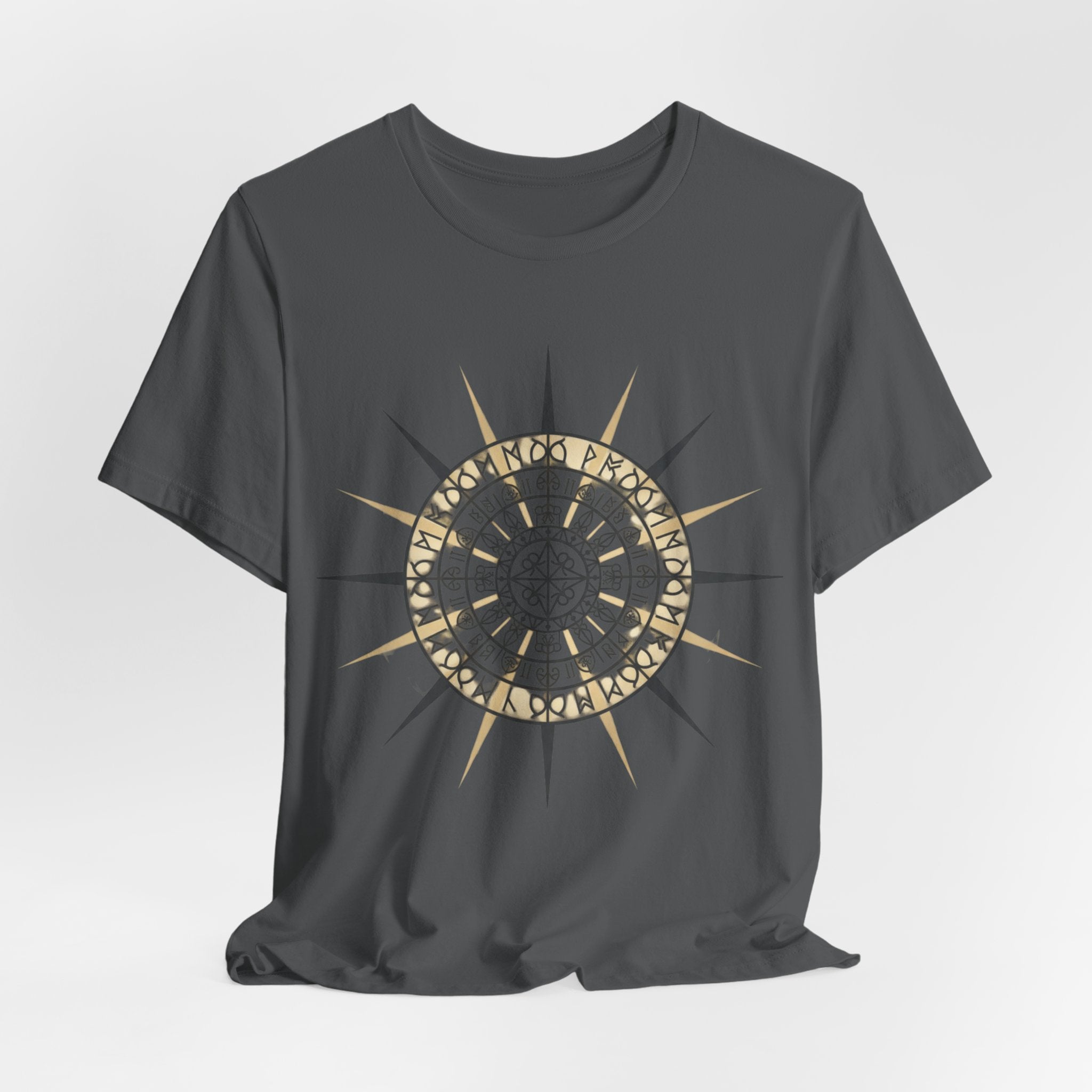 PRB Compass Rose Mandala Tee — Nautical Compass Graphic Shirt by Power Runs Black