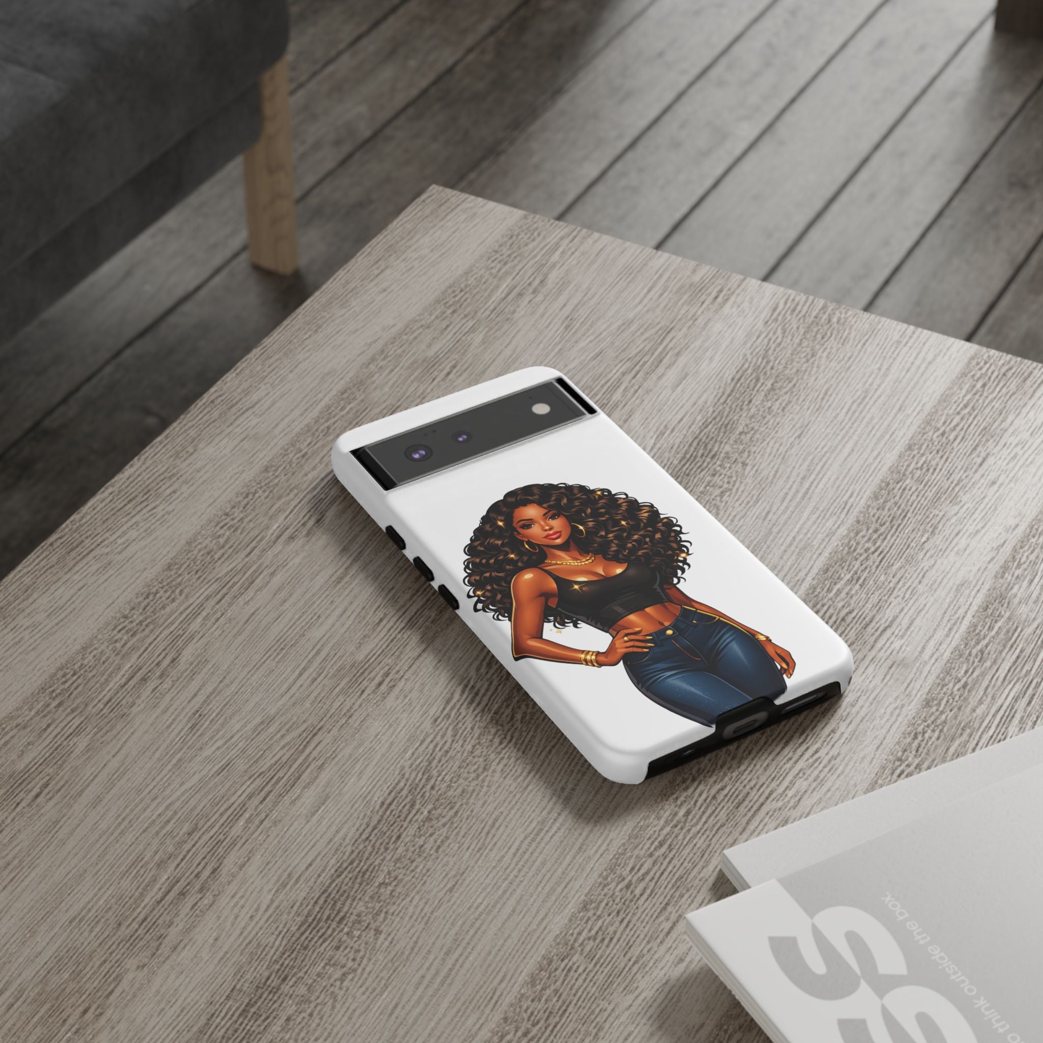 Pretty Rich Bitch by PRB Curly Hair Phone Case by Power Runs Black