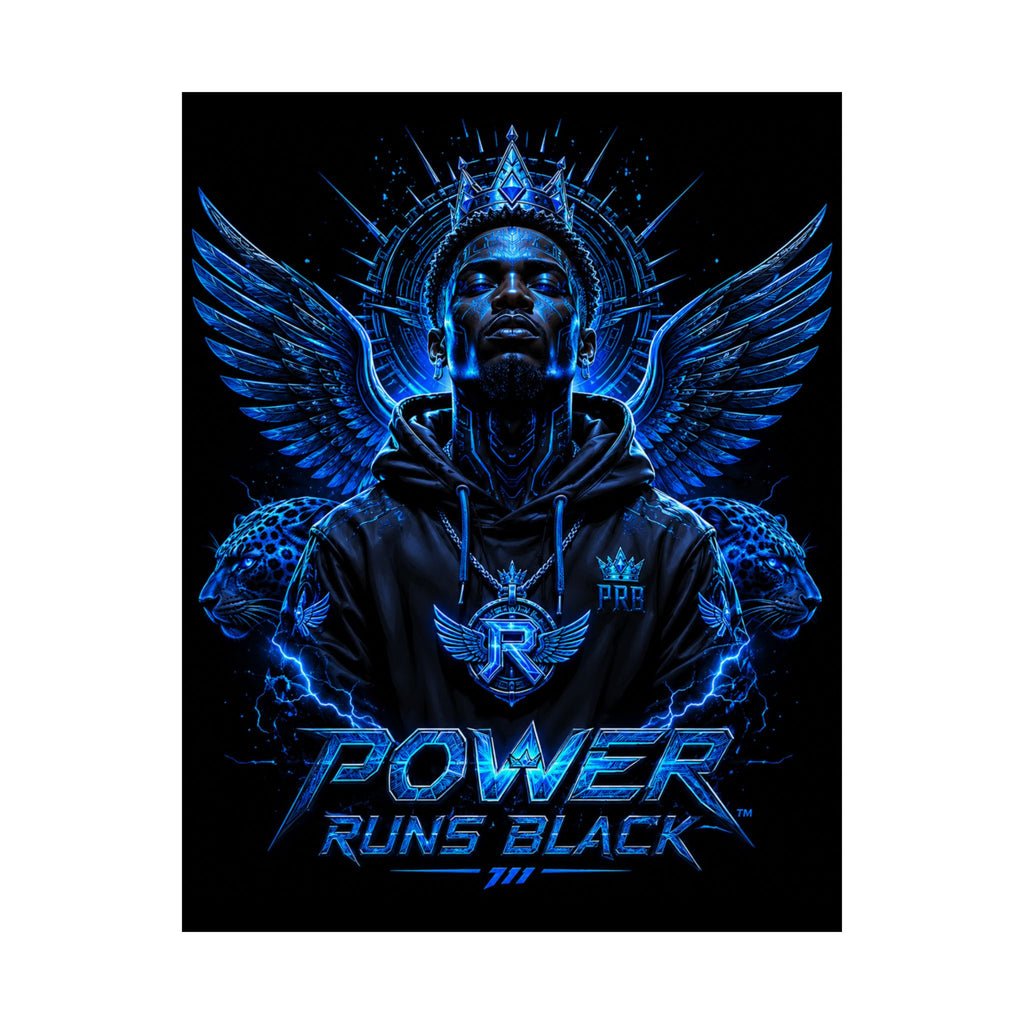 Power Runs Black Matte Poster — Urban Angel Portrait Wall Art by Power Runs Black