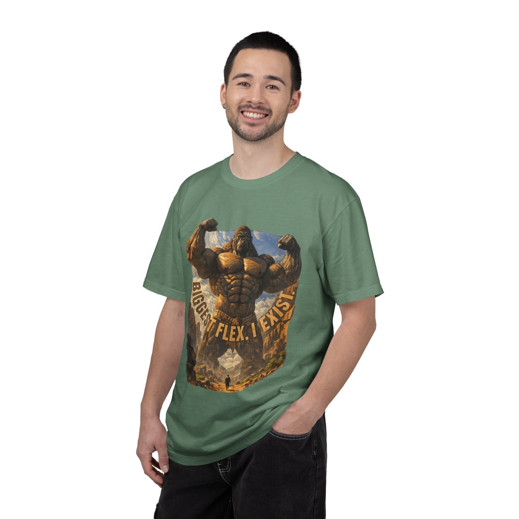 Power Runs Black PRB Biggest Flex I Exist T-Shirt — Funny Muscle Gorilla Graphic Tee by Printify