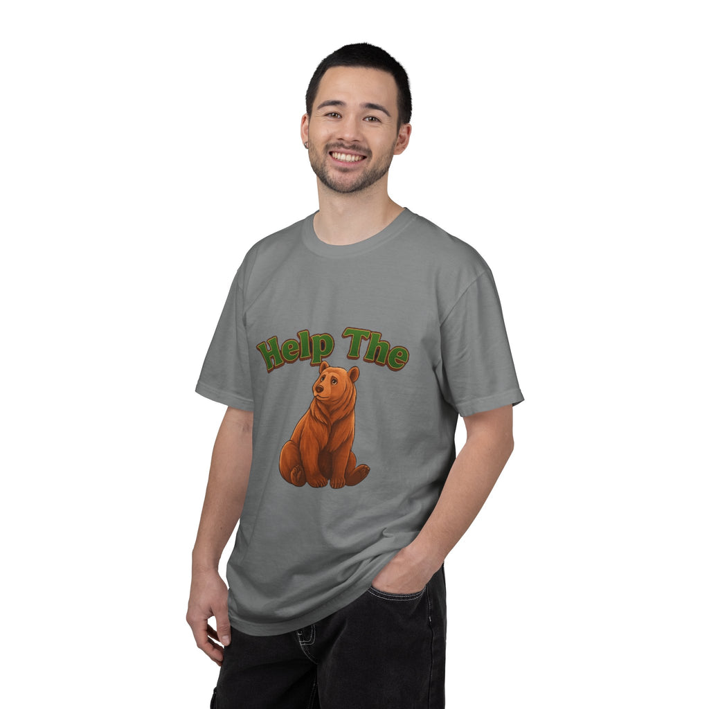 Power Runs Black PRB Help The Bear T-shirt | Cute Sitting Bear Illustration by Power Runs Black
