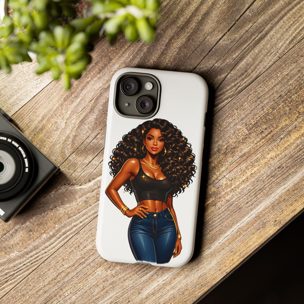 Pretty Rich Bitch by PRB Curly Hair Phone Case by Printify