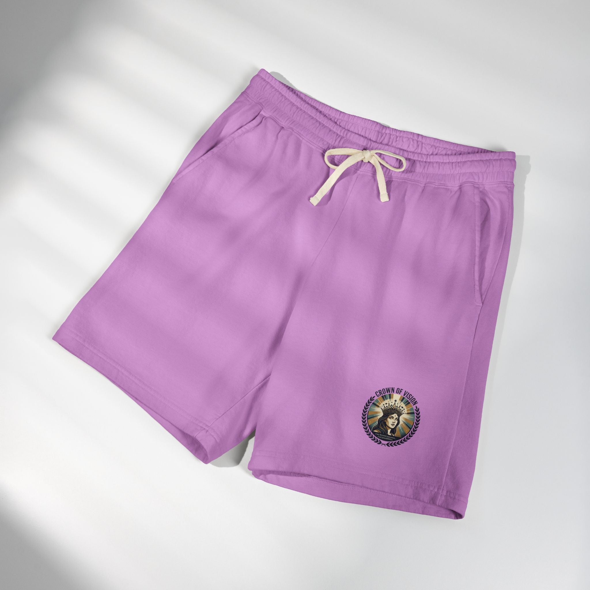 Power Runs Black Astra Star Graphic Sweat Shorts — Lightweight Fleece Lounge Shorts by Power Runs Black