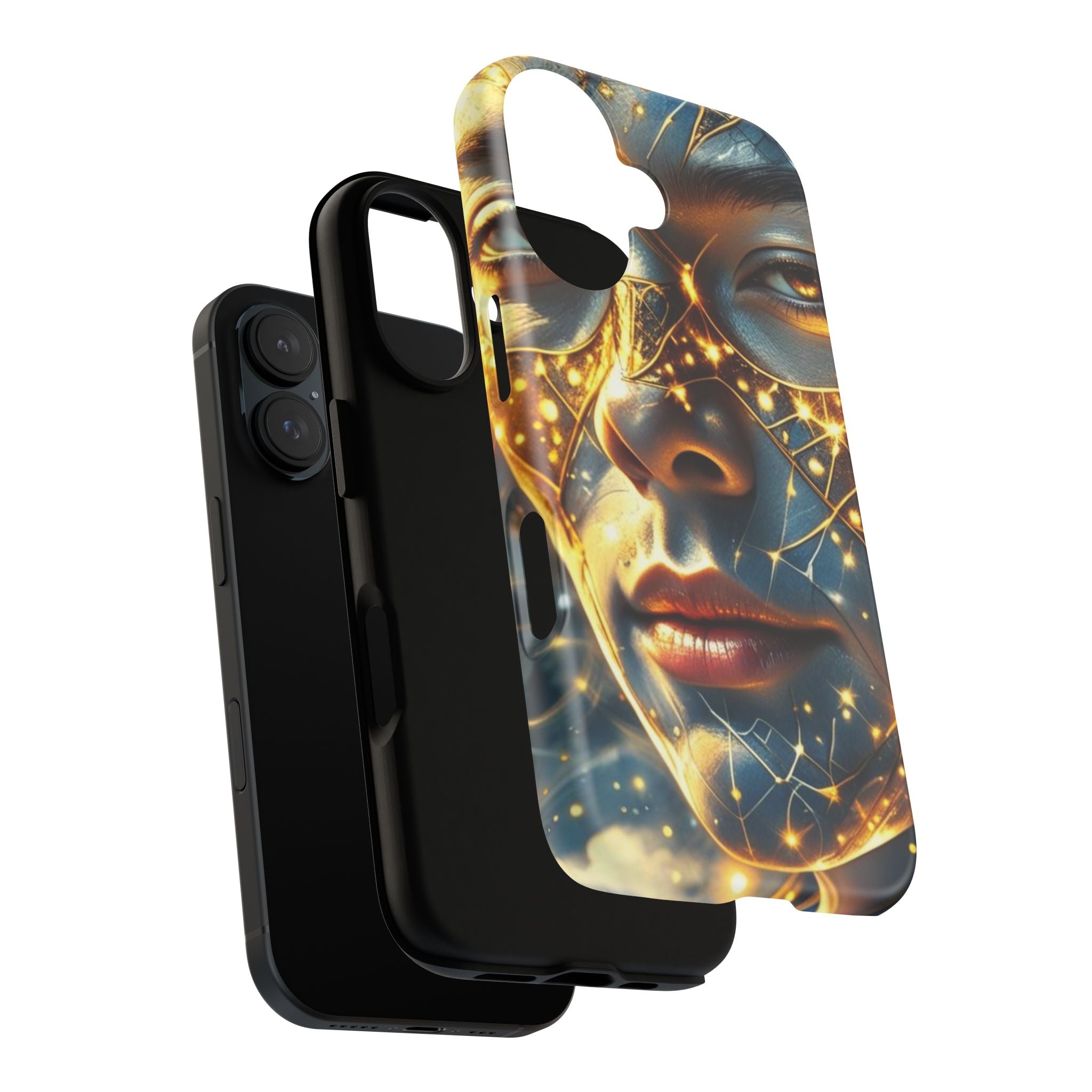 PRB Galactic Portrait Tough Case | Cosmic Face Phone Case, Starry Nebula Design by Printify