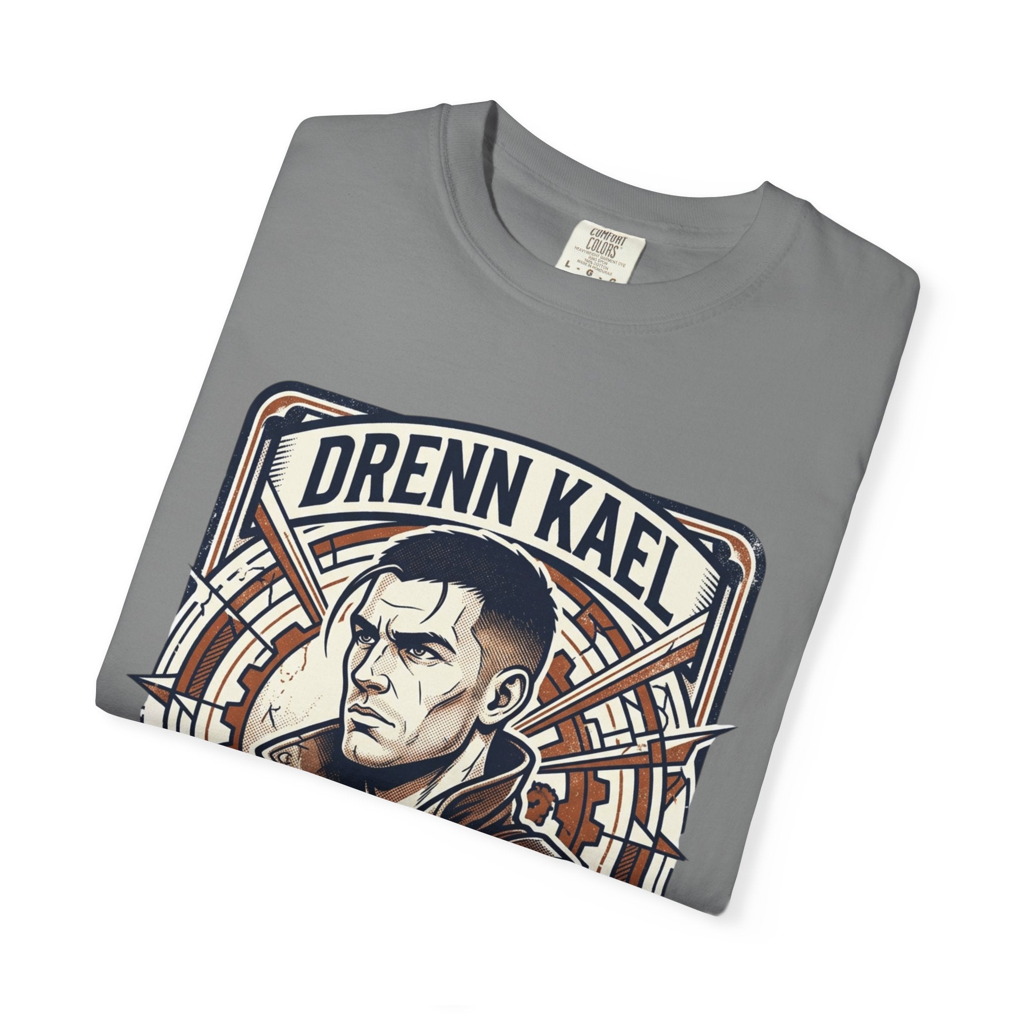 Power Runs Black PRB Drenn Kael Portrait T-Shirt — "Rebellion Twists the Axis" Graphic Tee by Printify