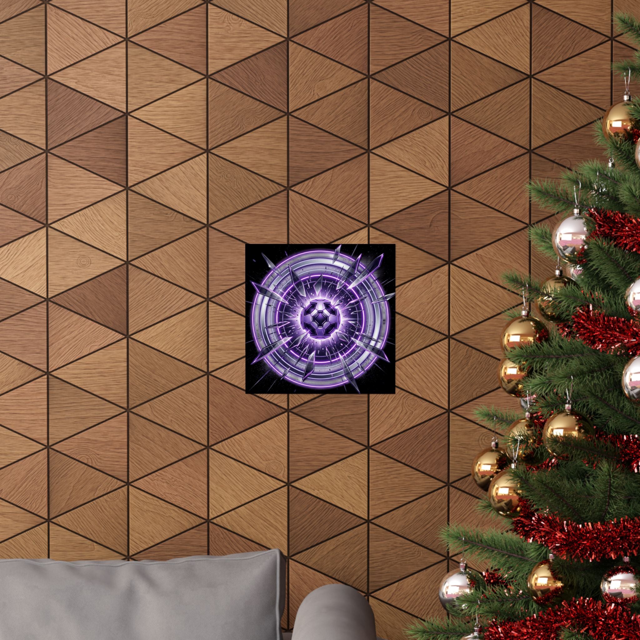 Power Runs Black Purple Energy Shield Matte Poster by Power Runs Black