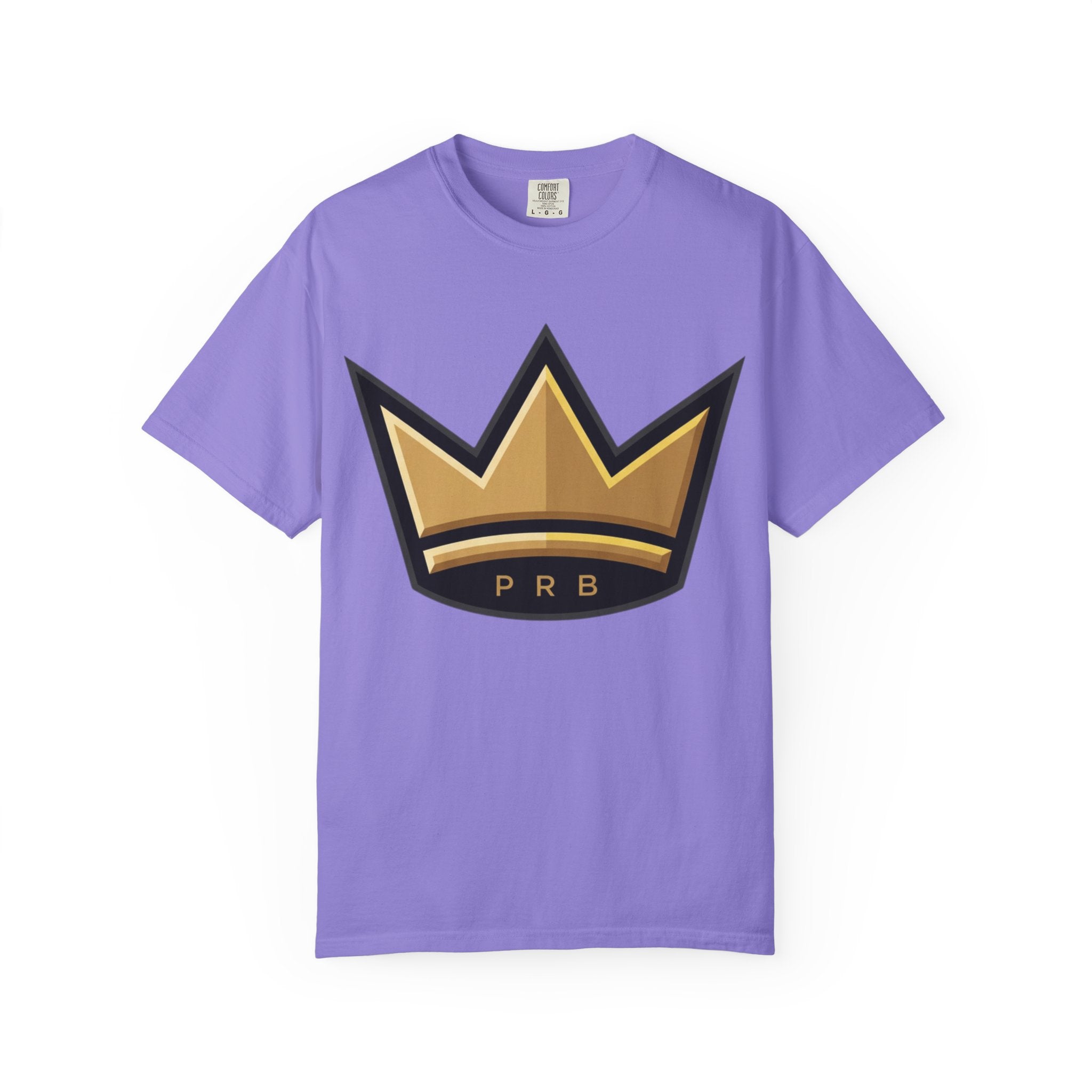 PRB Crown & Cosmos Graphic T-Shirt | Gold Royal Crest & Celestial Back by Printify