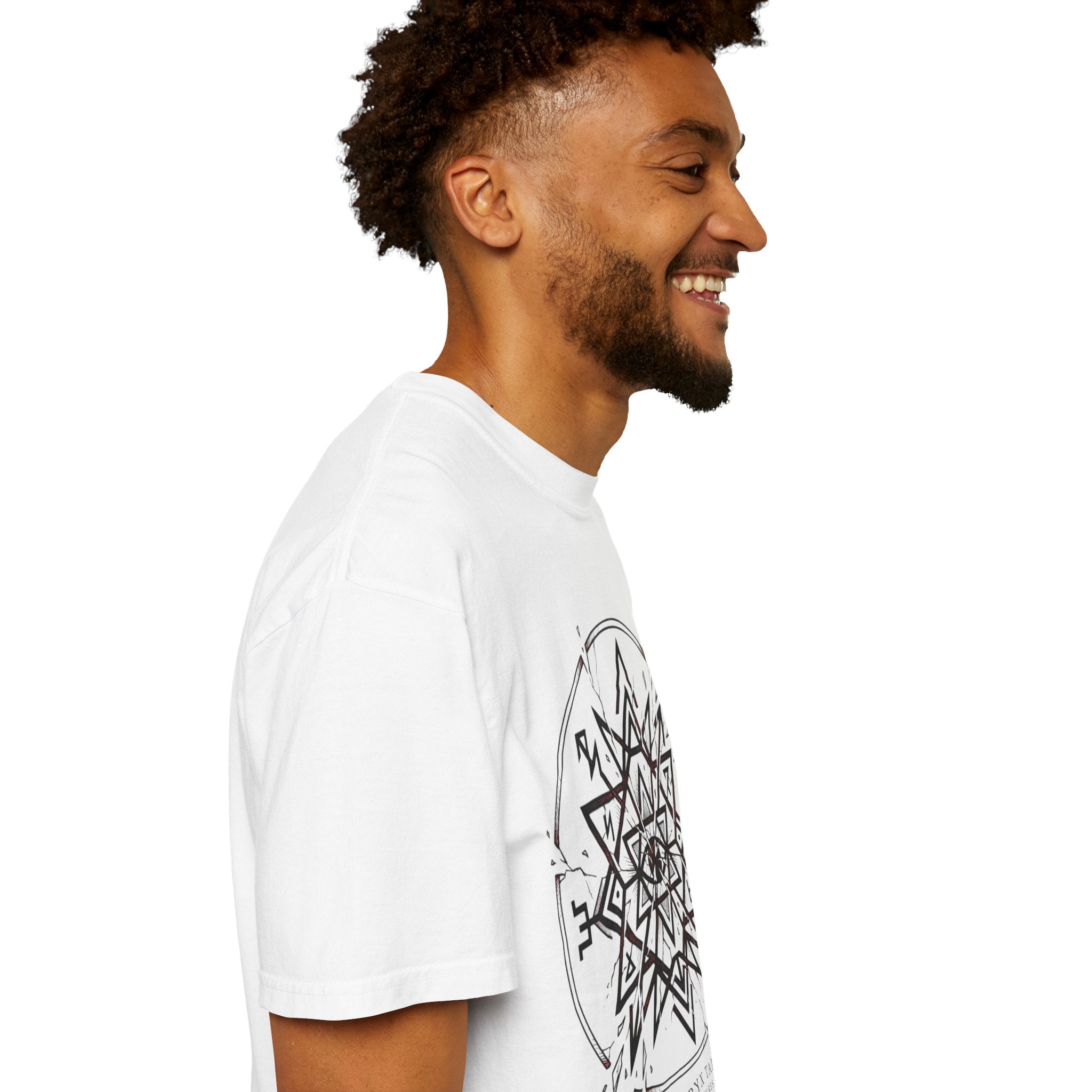 Power Runs Black PRB Eryx Tal Geometric Mandala T-Shirt — Symmetric Star Graphic Tee by Power Runs Black