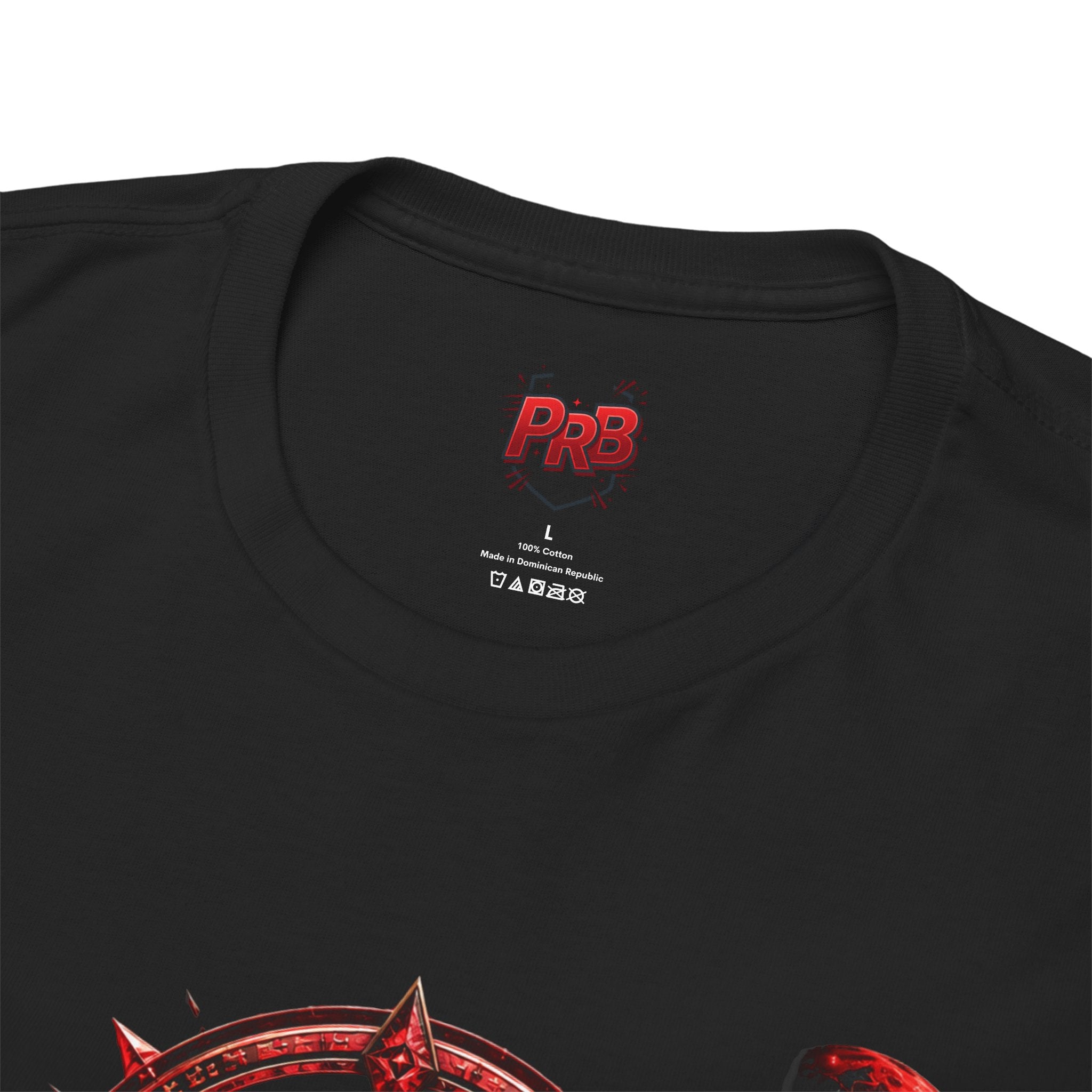 Power Runs Black Red Angel Graphics Tee by Printify