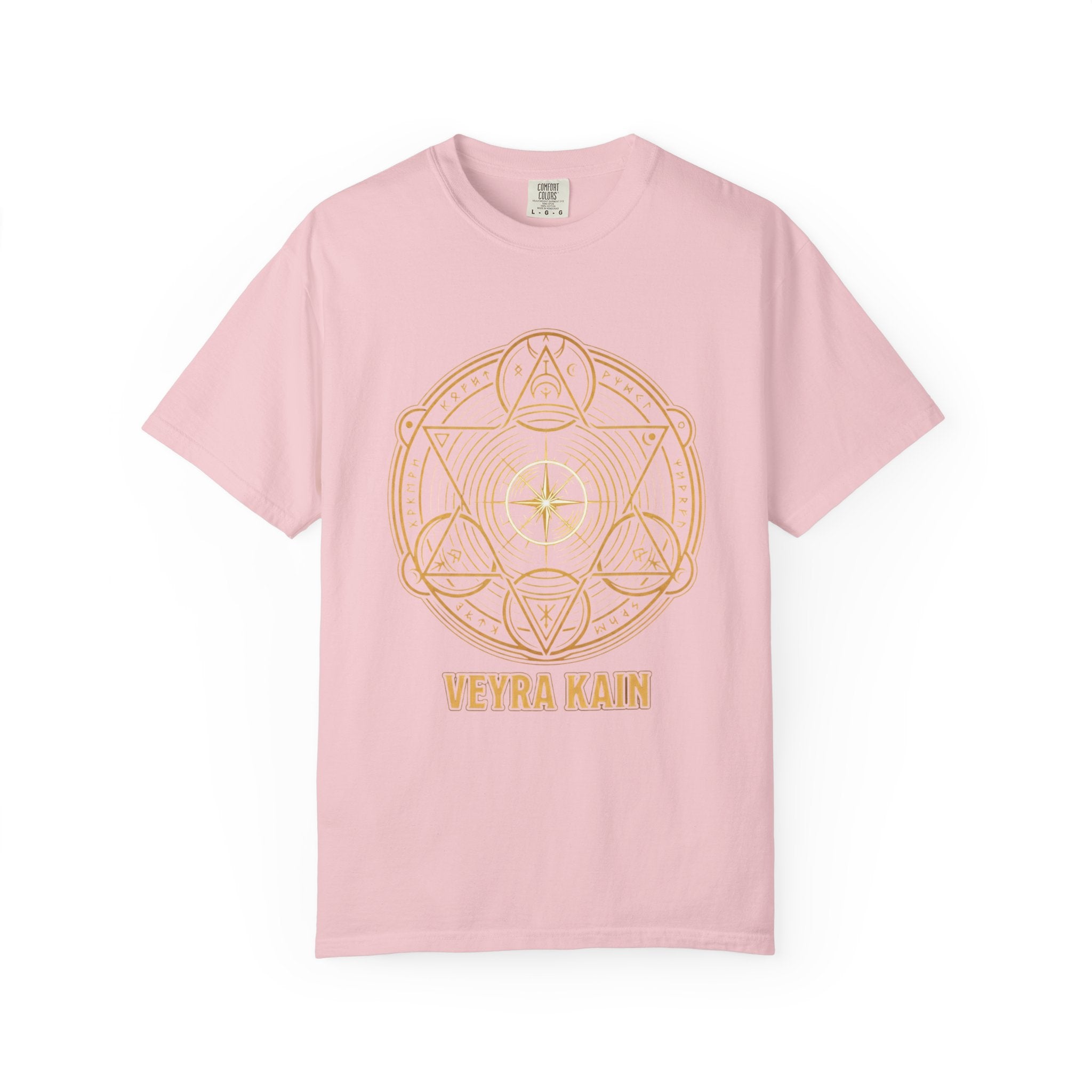 Power Runs Black PRB — Veyra Kain Geometric Sigil Tee with “Too Much Becomes Ruin” Graphic T-Shirt by Printify