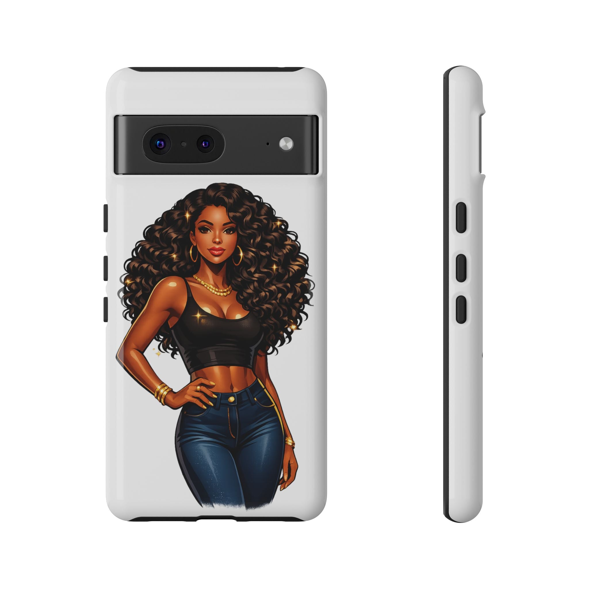 Pretty Rich Bitch by PRB Curly Hair Phone Case by Printify