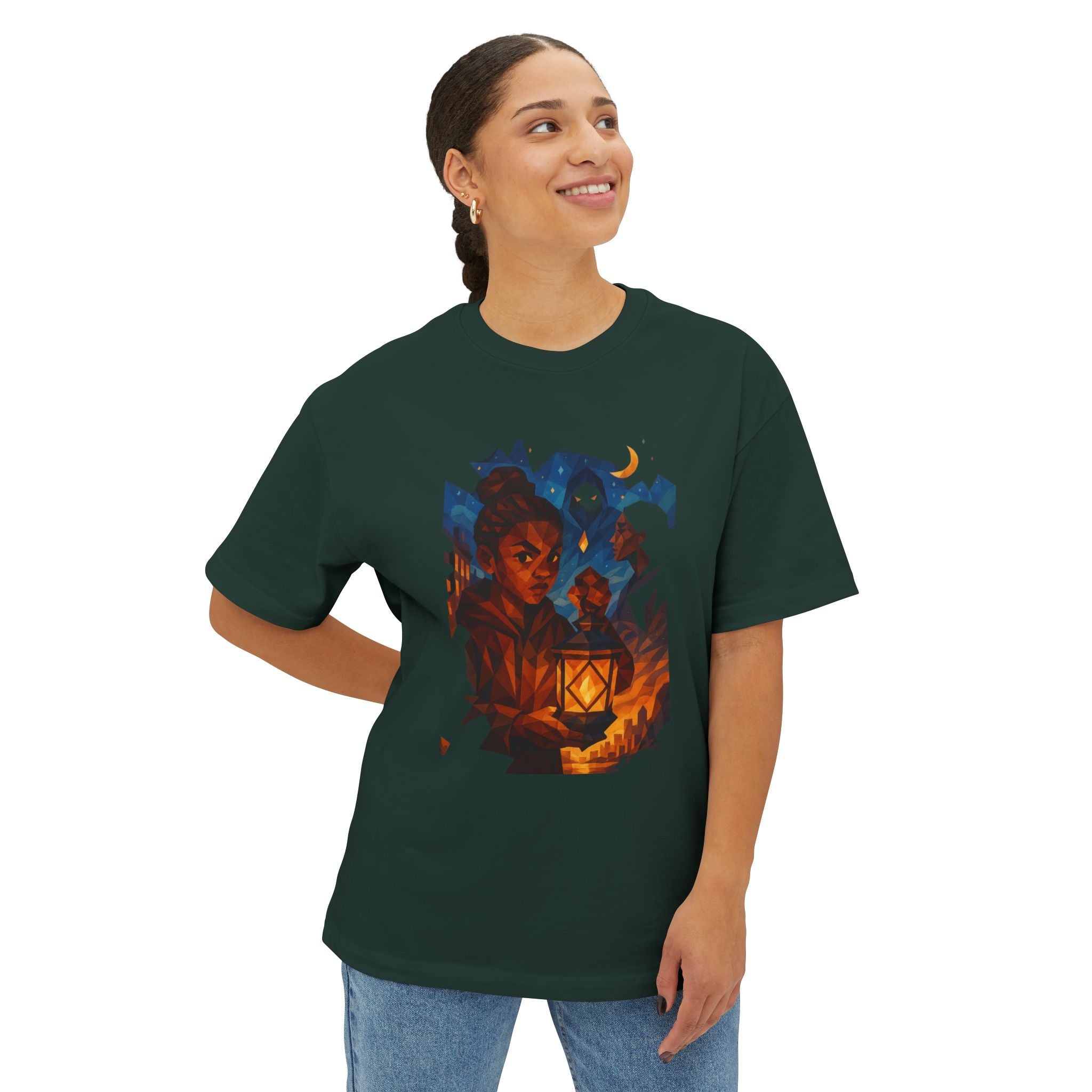 PRB Lantern Night Graphic Tee — Mystical Night Walk Art T-Shirt by Power Runs Black