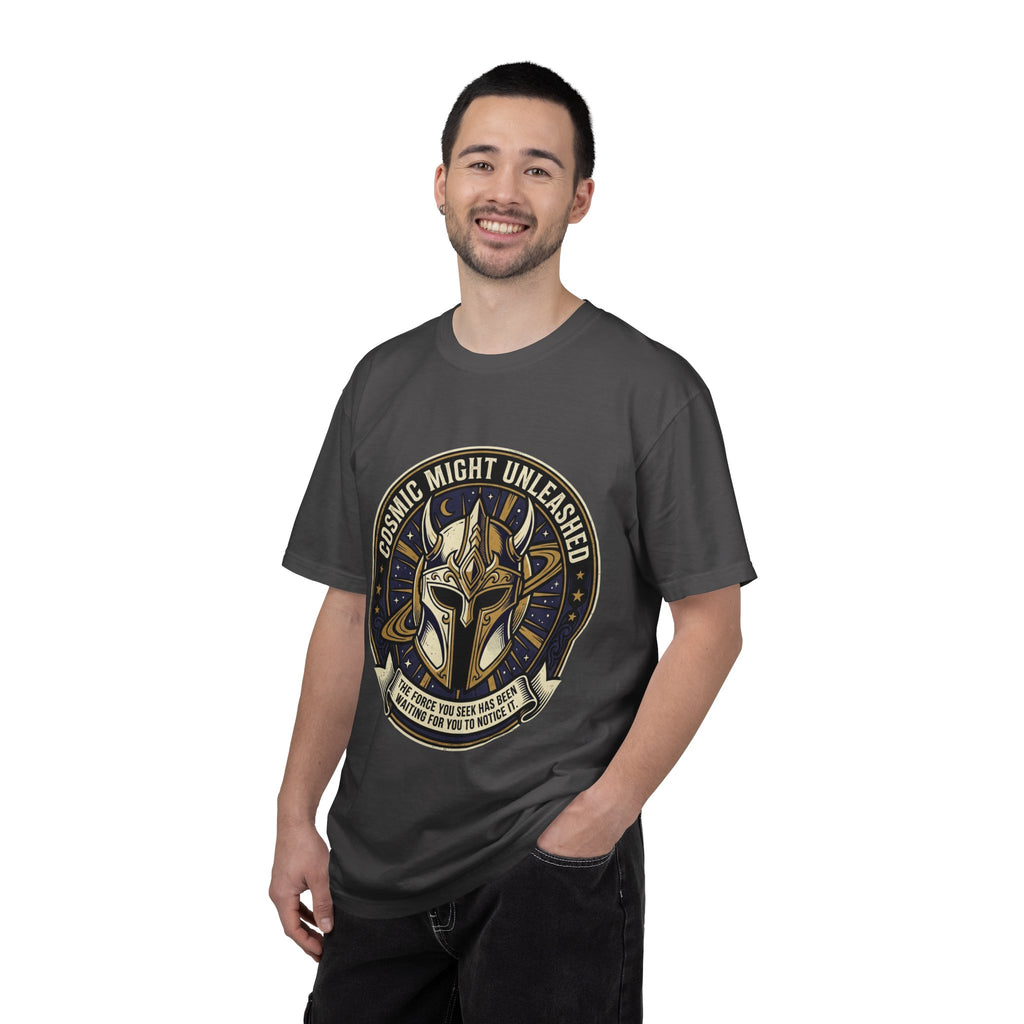 PRB Starforged Flex Cosmic Might Unleashed T-Shirt — Mythic Helmet Graphic Tee by Power Runs Black