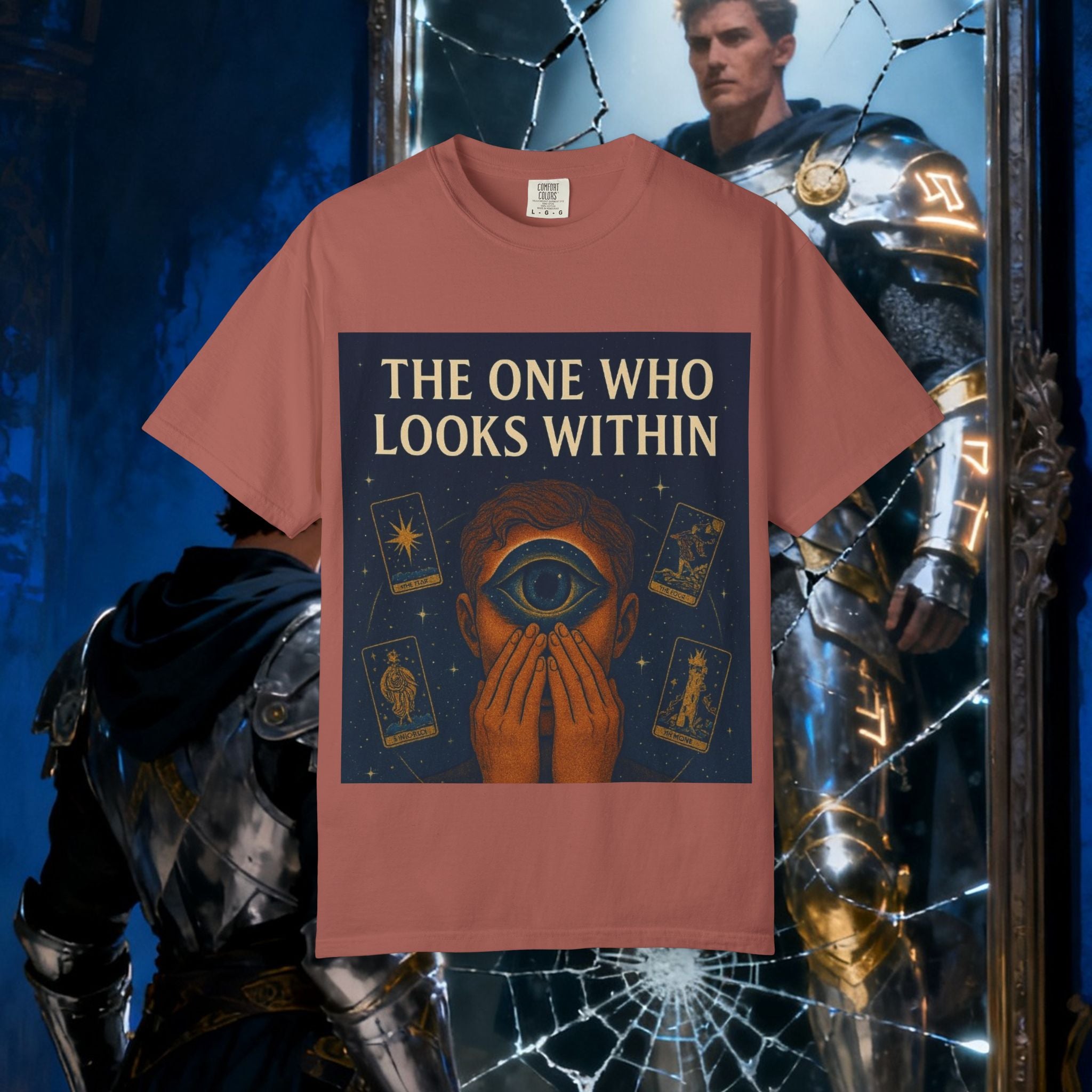 PRB Tarot Eye T-Shirt — "The One Who Looks Within" Mystical Graphic Tee by Power Runs Black