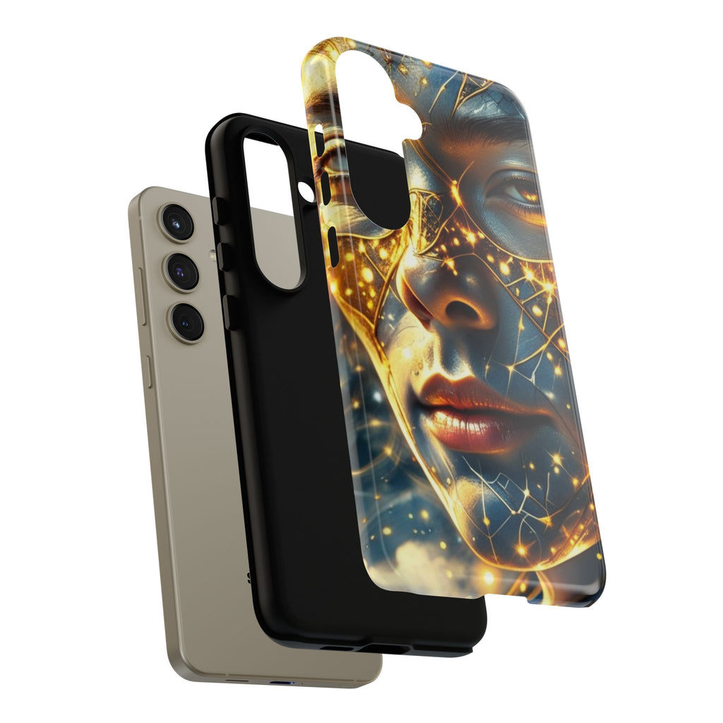 PRB Galactic Portrait Tough Case | Cosmic Face Phone Case, Starry Nebula Design by Power Runs Black