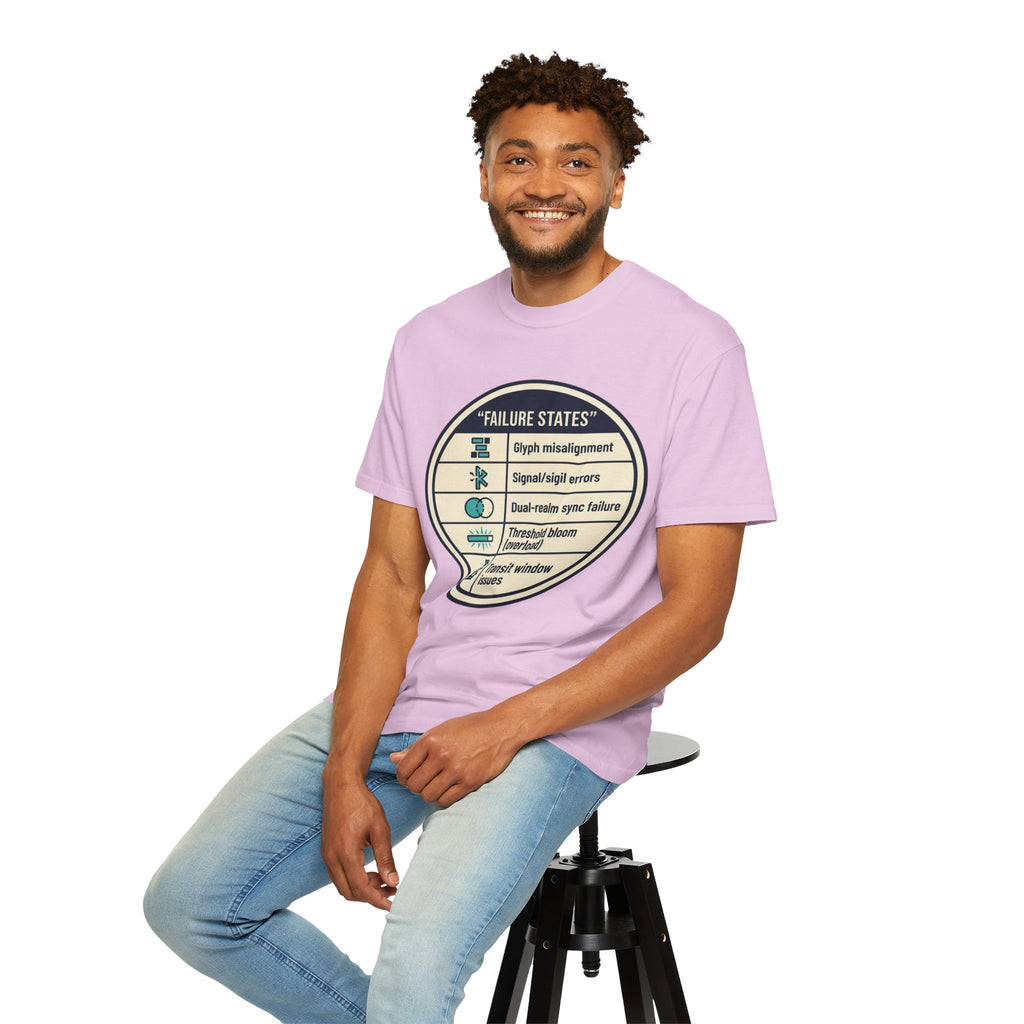 Power Runs Black PRB Failure States T-Shirt — Sci‑Fi Status Badge Graphic Tee by Printify