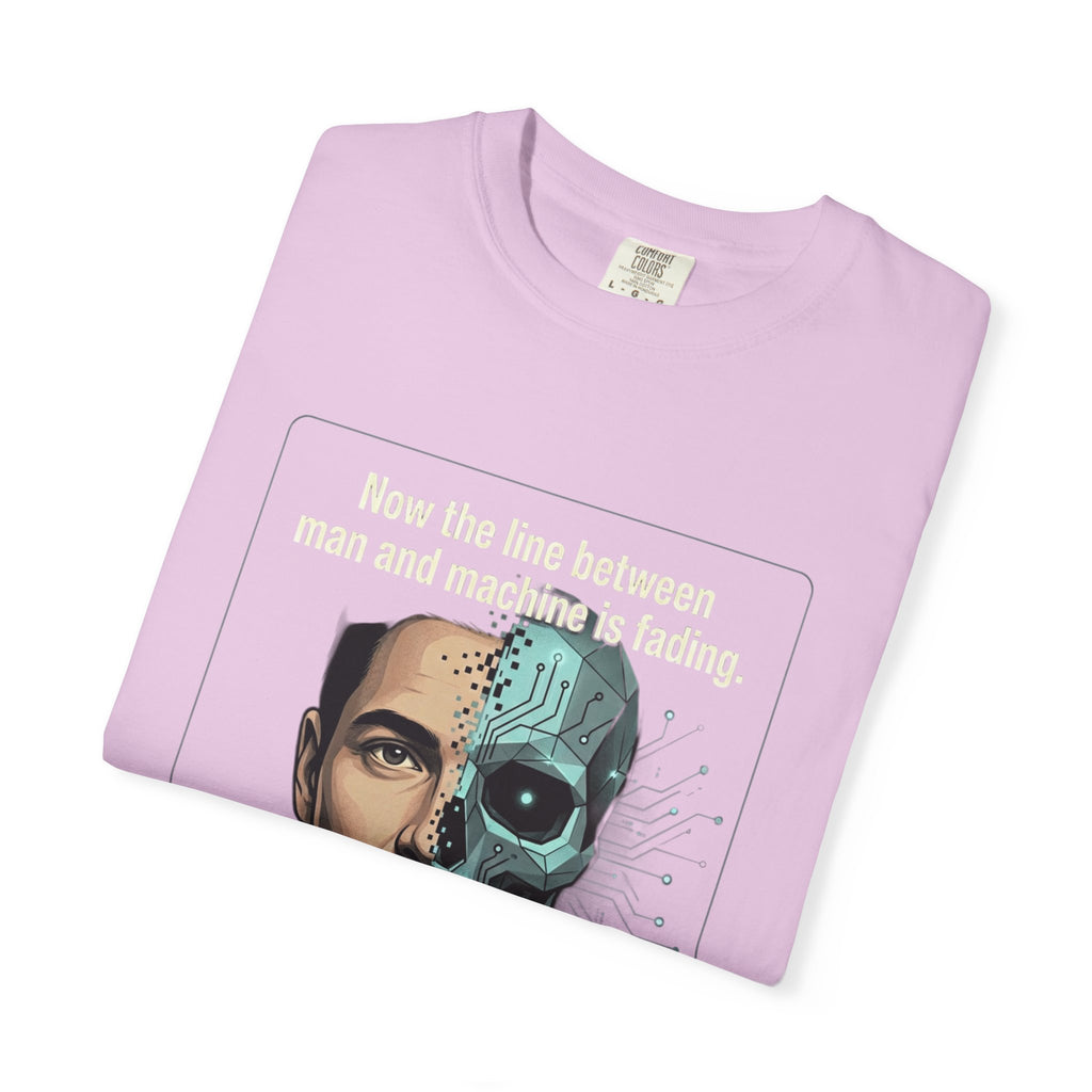 Power Runs Black AI Fusion Graphic T-Shirt — "The Core Age" Split Face Design by Power Runs Black