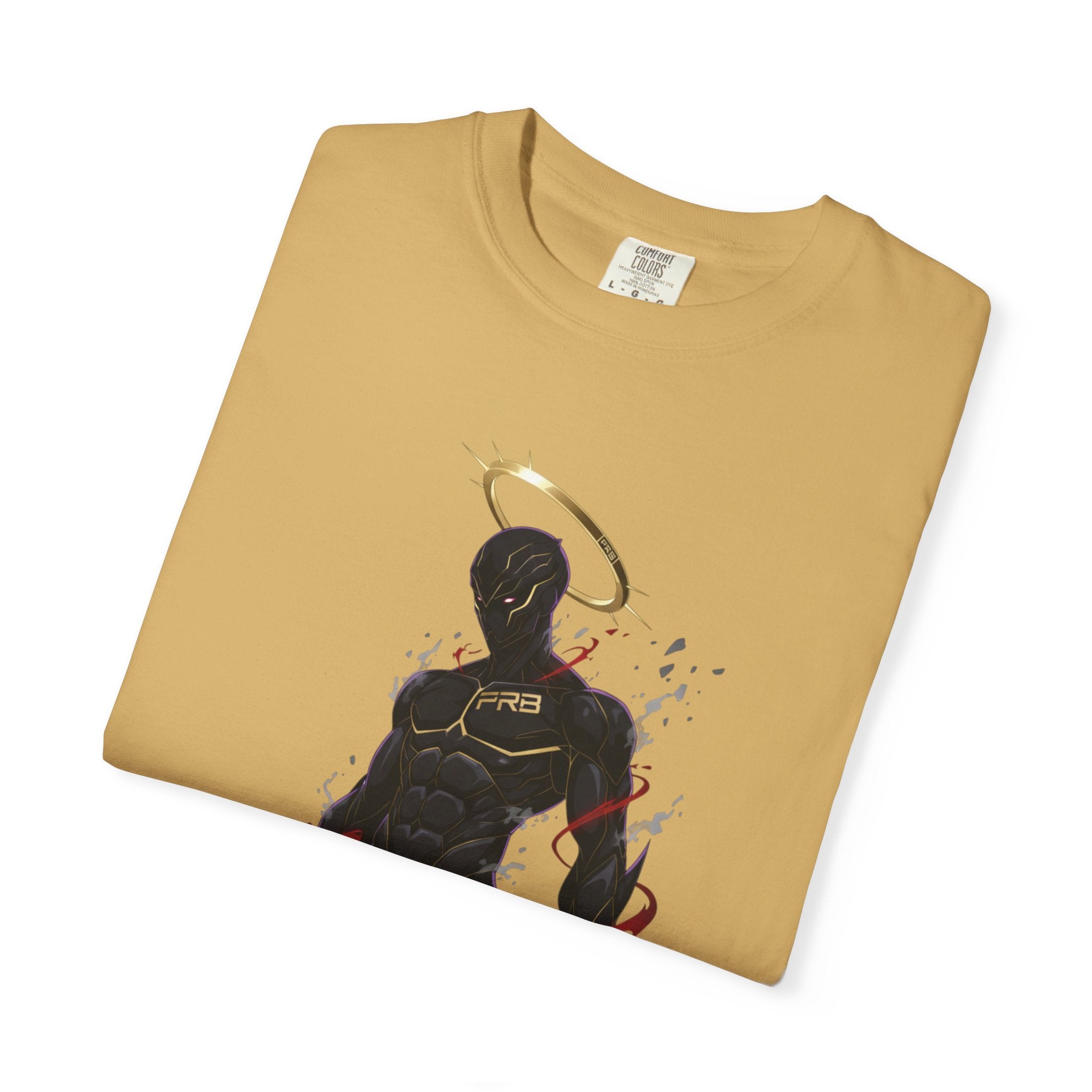 PRB Shadow Hero Graphic T-Shirt — Haloed Vigilante Illustration by Power Runs Black