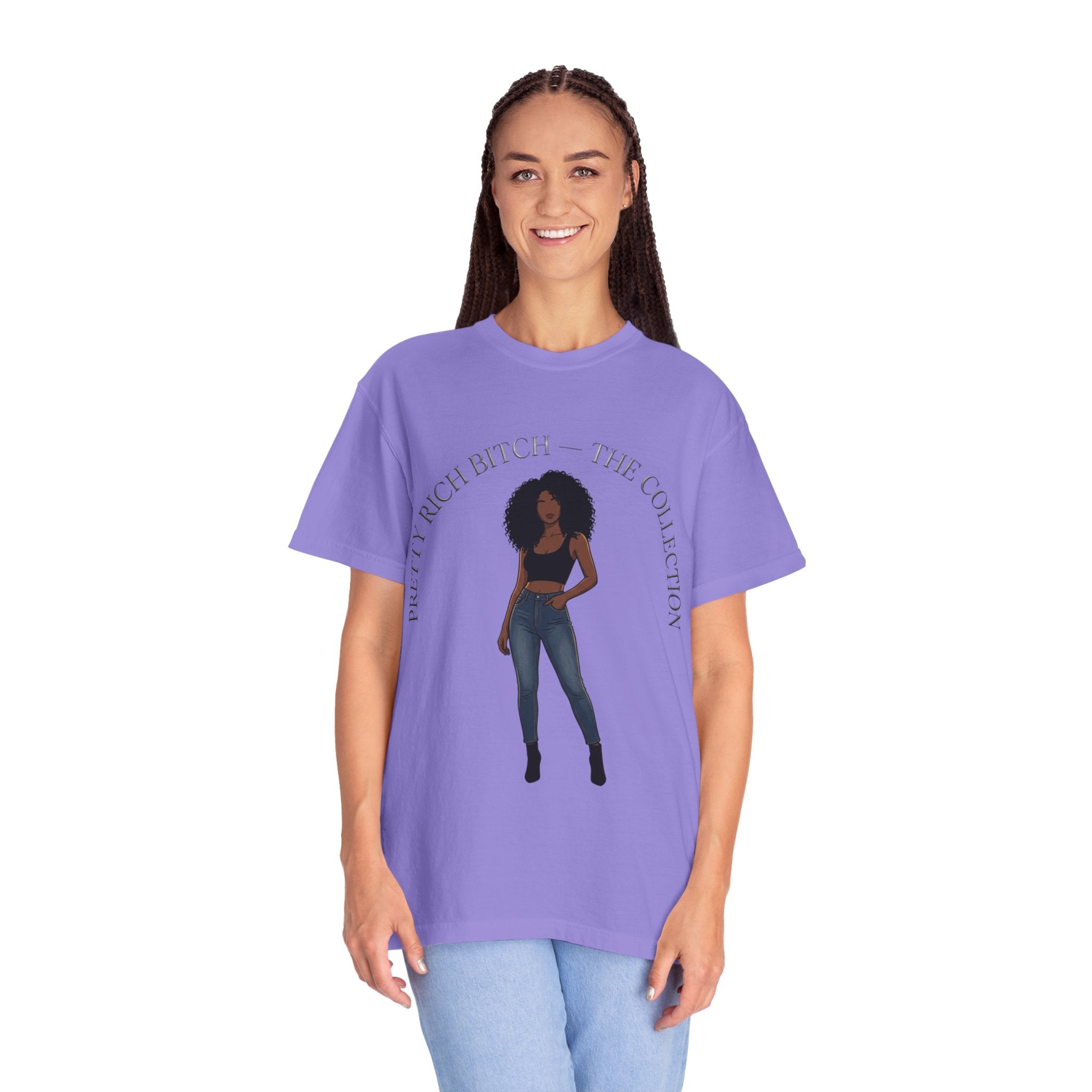 Pretty Rich Bitch The Collection by PRB Graphic Tee (Afro Curly Woman) by Power Runs Black